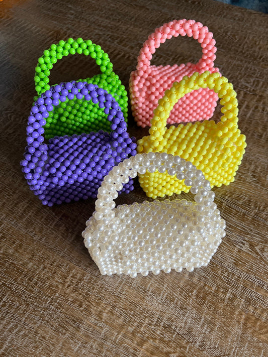Bead Handbag, 5 colours Handmade, Handbag, Fan Accessory Collection