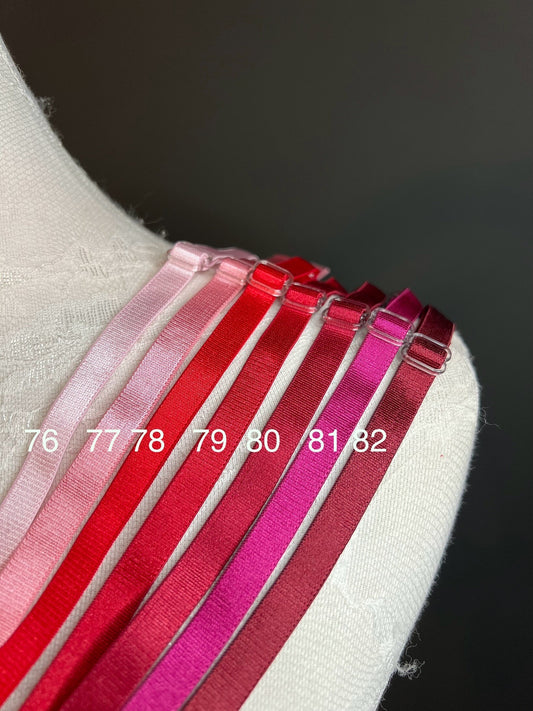 6mm, 10mm, Bra Straps, 6mm, 10mm Bra Elastic, Sewing Bra Straps, 82 Colours, Adjustable, Sew on, Lingerie, Bra Making, Crafts, Red, Pink