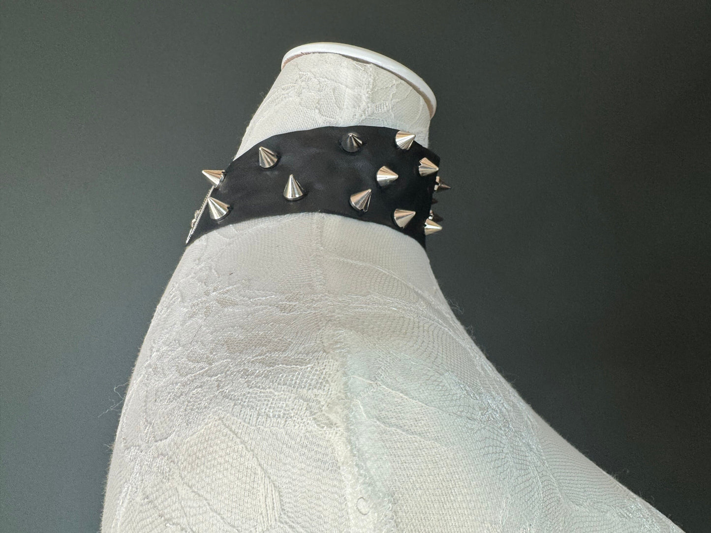 Studded Black Choker, Vegan Black Choker Necklace, Faux Leather, Silver Studs, FAN Exclusive Choker, FAN Design, Festival, Gift, 2” Wide