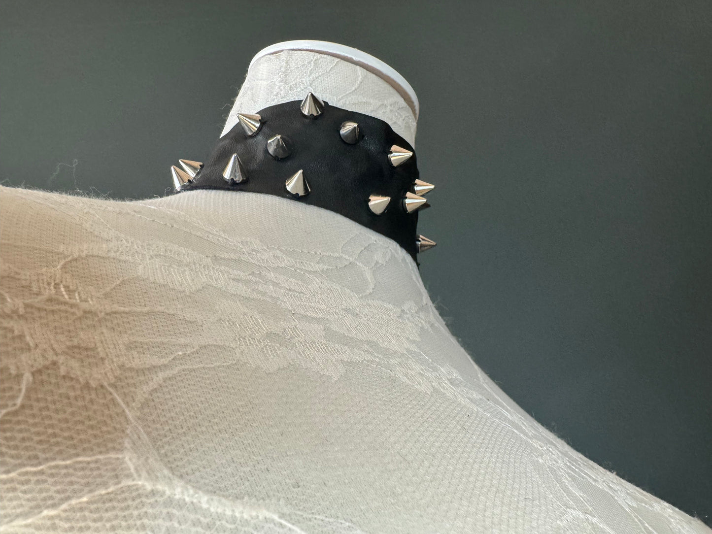 Studded Black Choker, Vegan Black Choker Necklace, Faux Leather, Silver Studs, FAN Exclusive Choker, FAN Design, Festival, Gift, 2” Wide