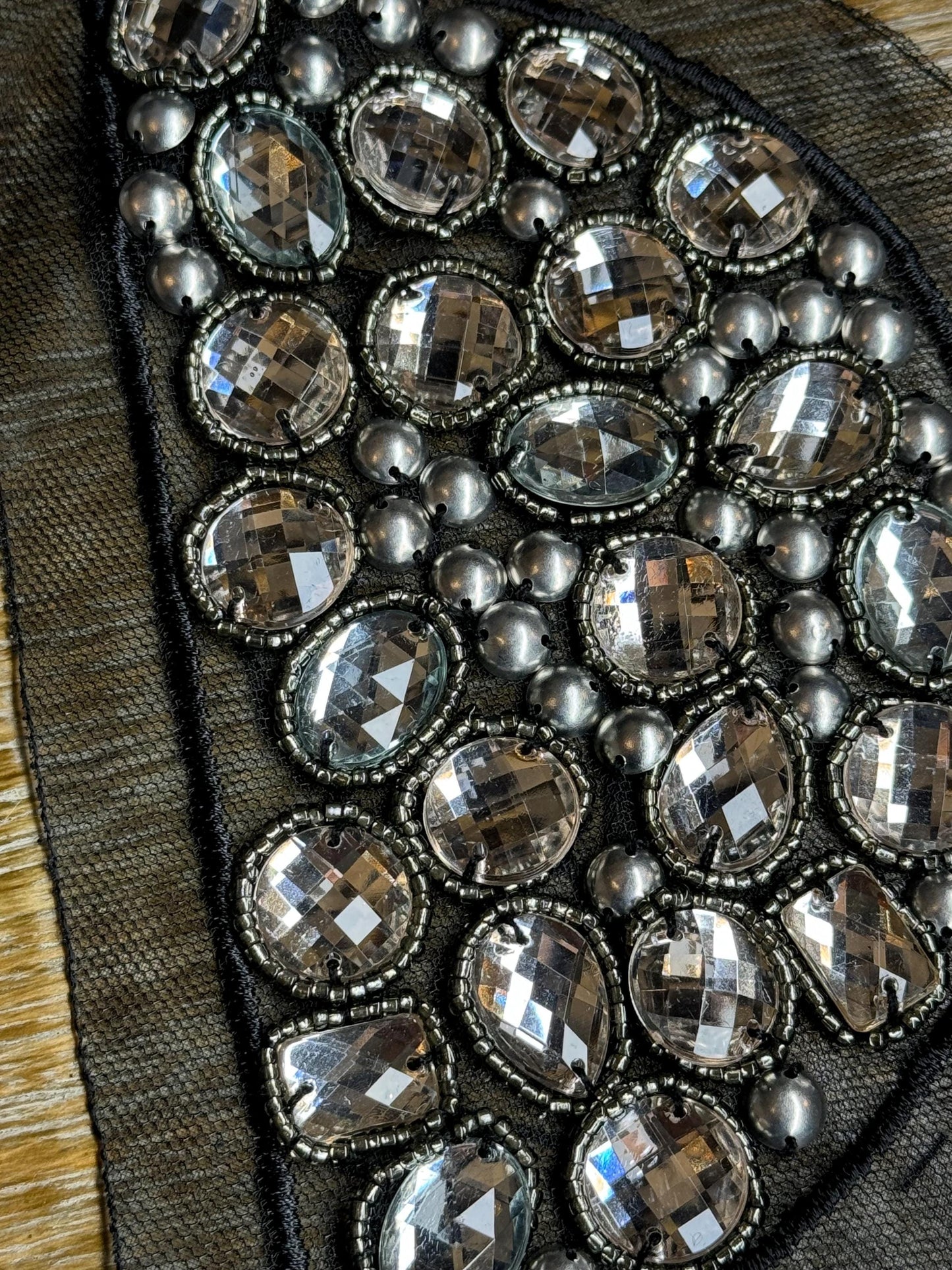Jewel Beaded Motif, Shoulder Motif, Sew on, Vintage Style, Bridal, Costumes, Clothing, Dresses, Art, Crafts, Tops
