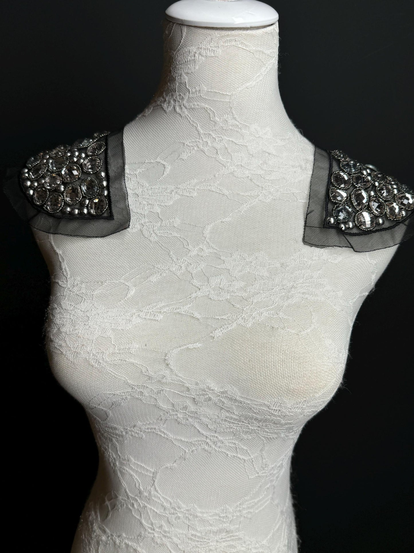 Jewel Beaded Motif, Shoulder Motif, Sew on, Vintage Style, Bridal, Costumes, Clothing, Dresses, Art, Crafts, Tops