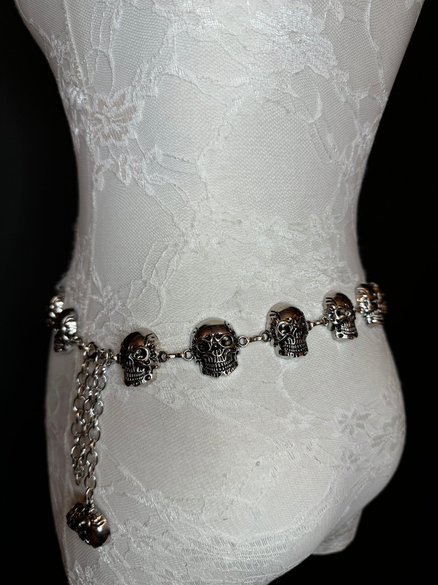 X-long Skull Belt, Metal Skull Belt, Teen Sizes, Size 18”-60”, Fan Design, Punk, Gothic, Rock, Motor Biker Metal belt, Fashion Accessory