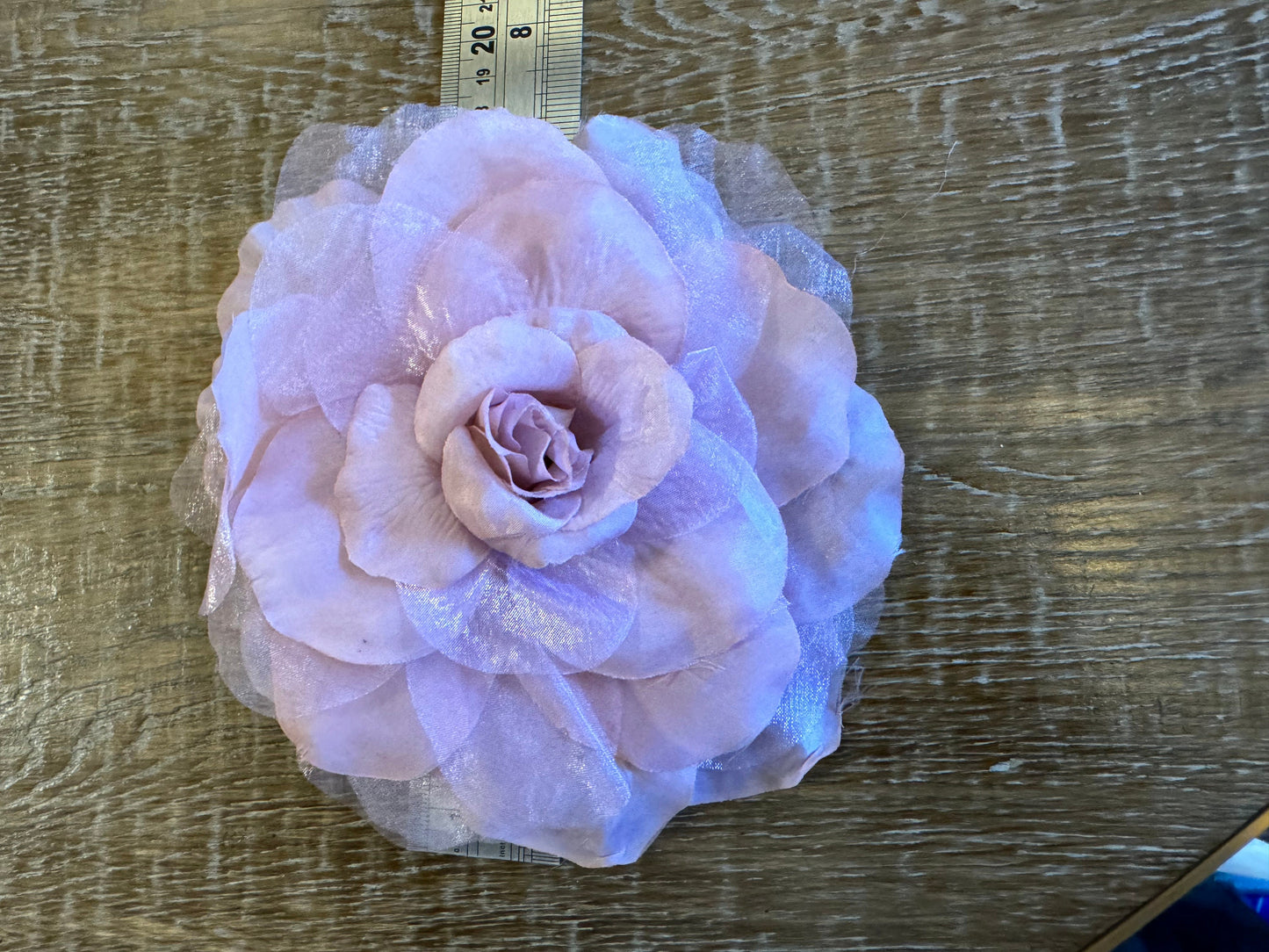Large Black Corsage Flower Pin, 7”