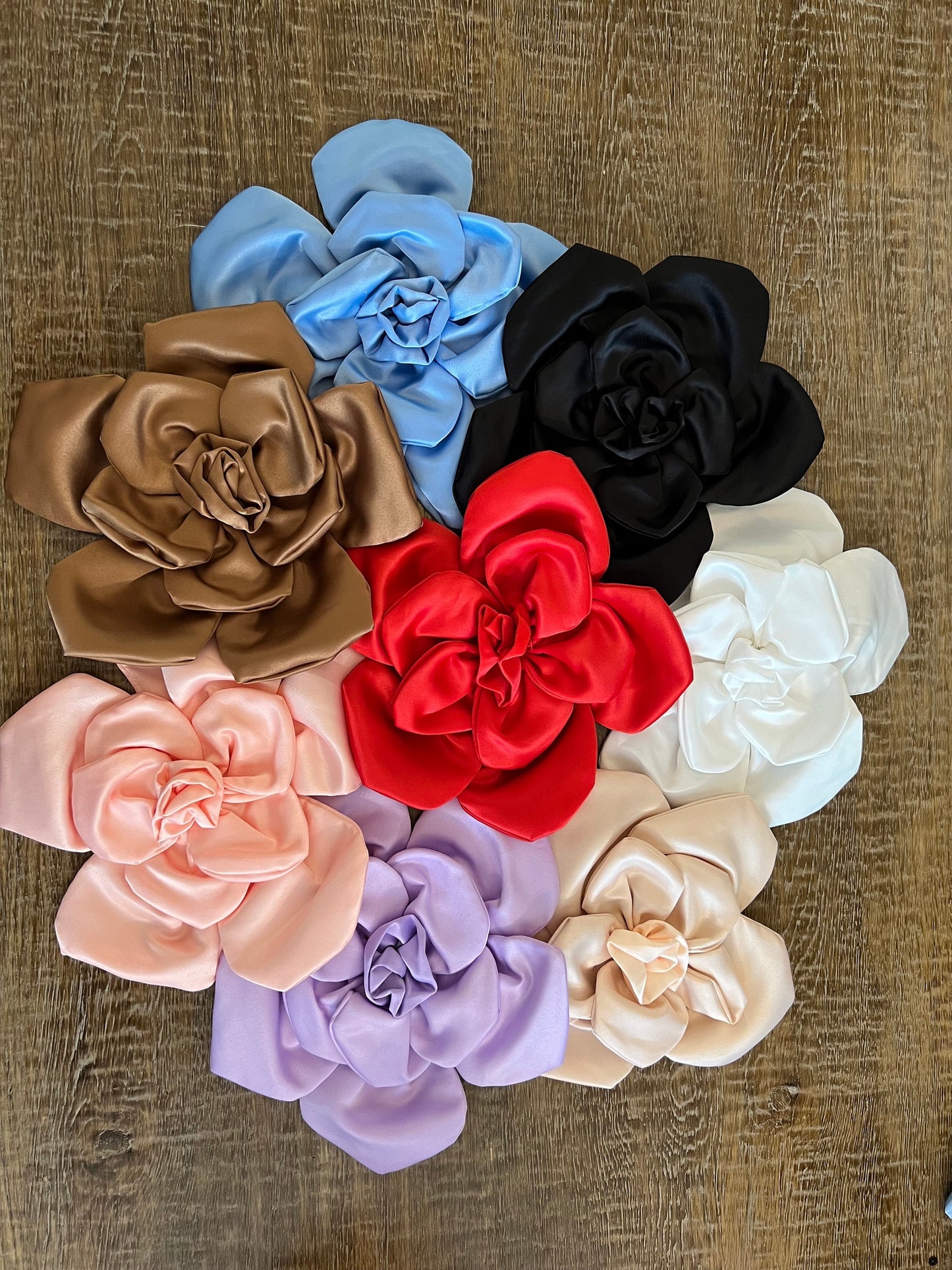 Large 3D Corsage Flower, Black, 9” Wide, 27cm, Pin on Corsage, Bridal, Clothing, Dress, Hat, Accessory, FAN Design