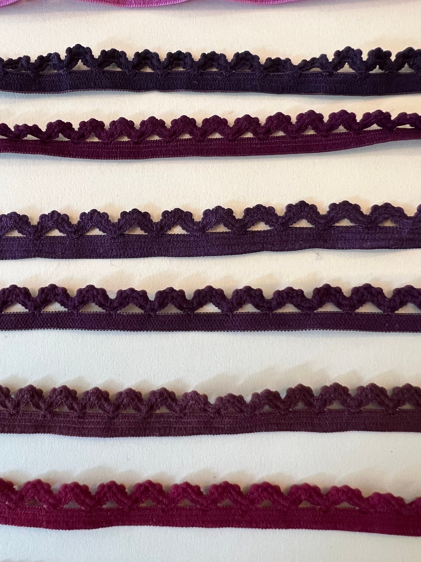11mm Picot Edge Stretch Elastic, Colourful Scallop Edging, 51 Colours