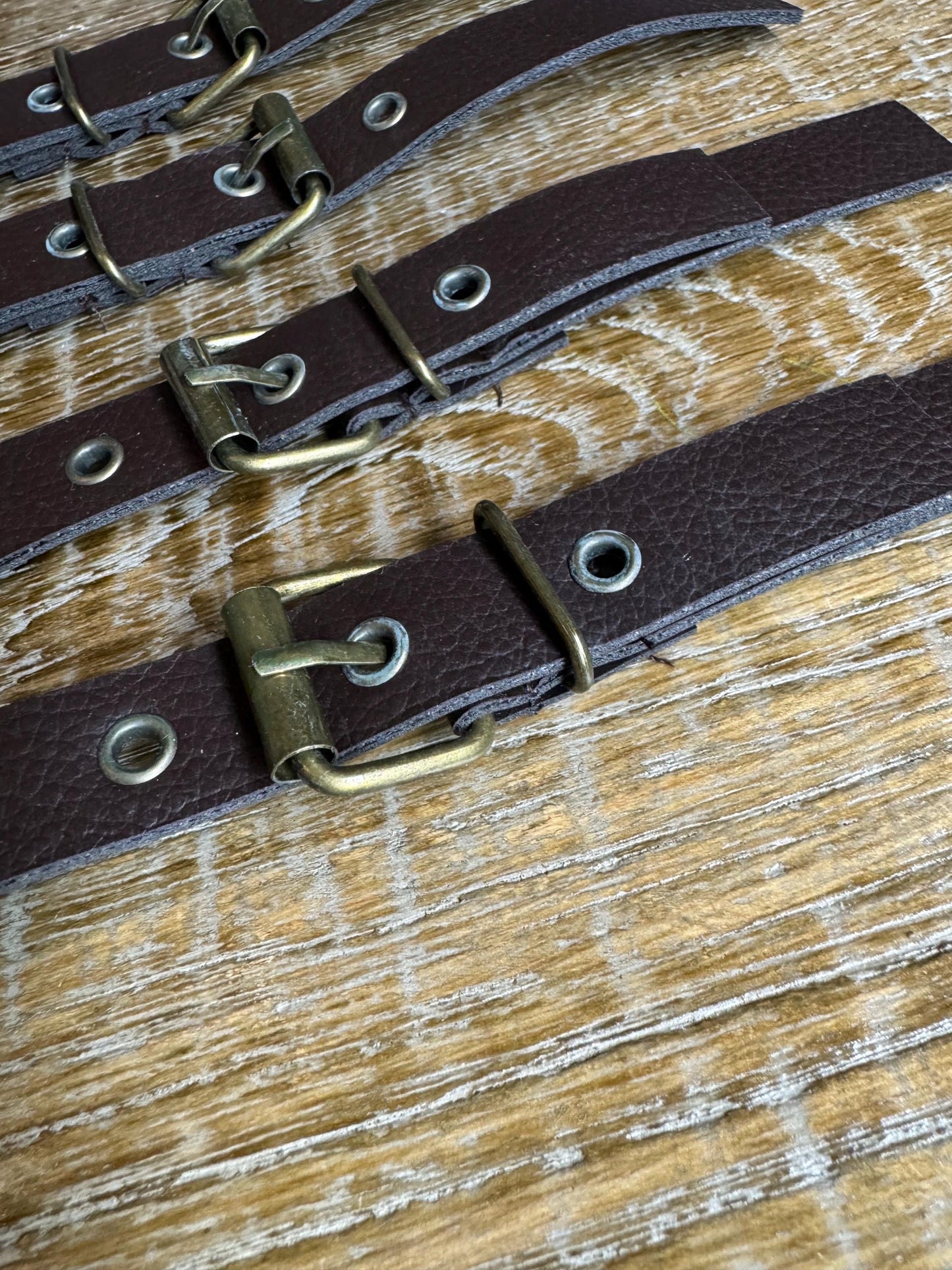 Kilt Straps, Belt Straps, 8” 20cm Long, Brown Antique Brass Buckle, Brown Straps, Buckle, Wrist straps, Dog Collar, Dolls Collar, FAN Design