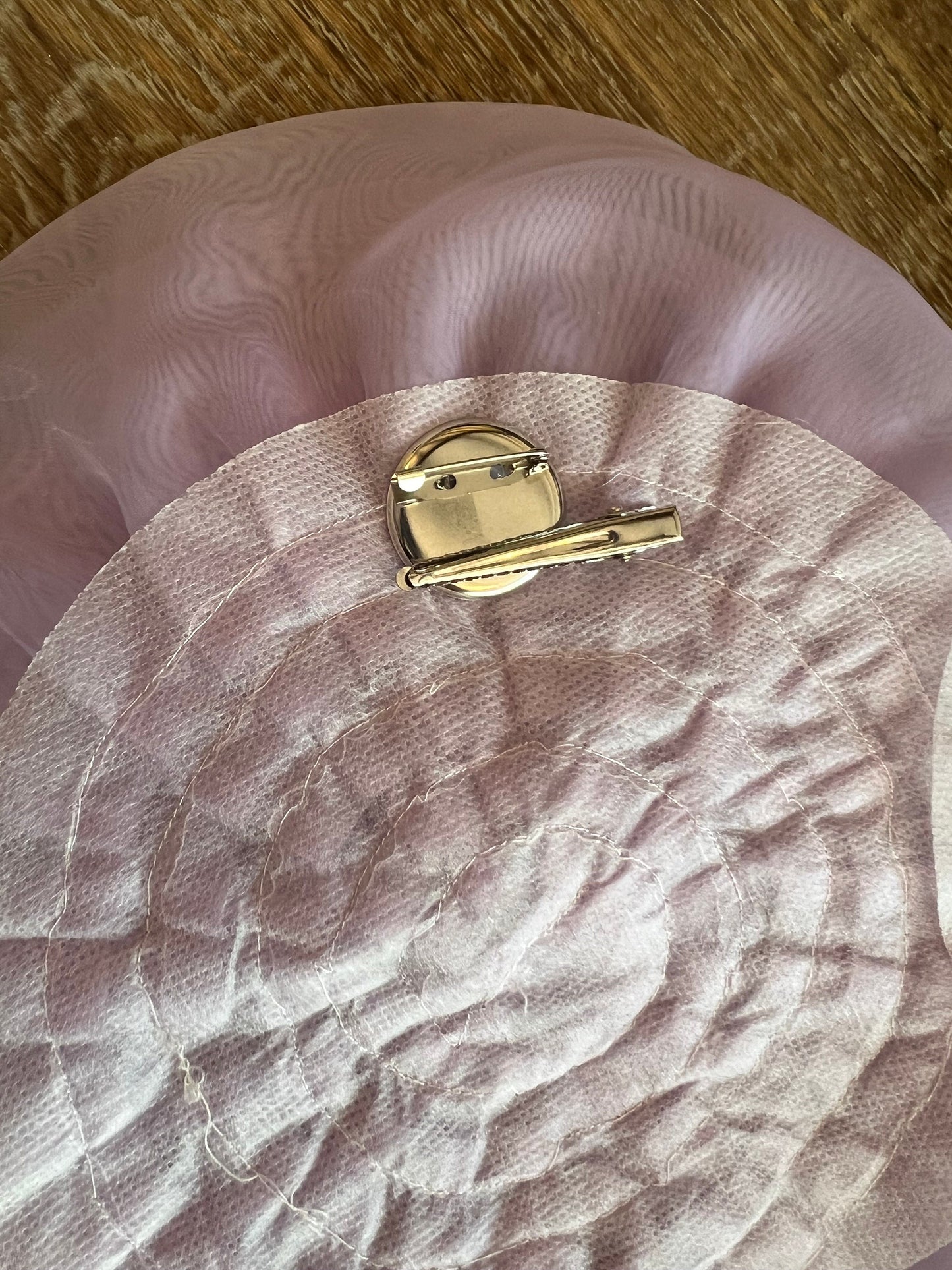 Handmade Large Lilac Organza Corsage Flower, Bridal Pin, 11”