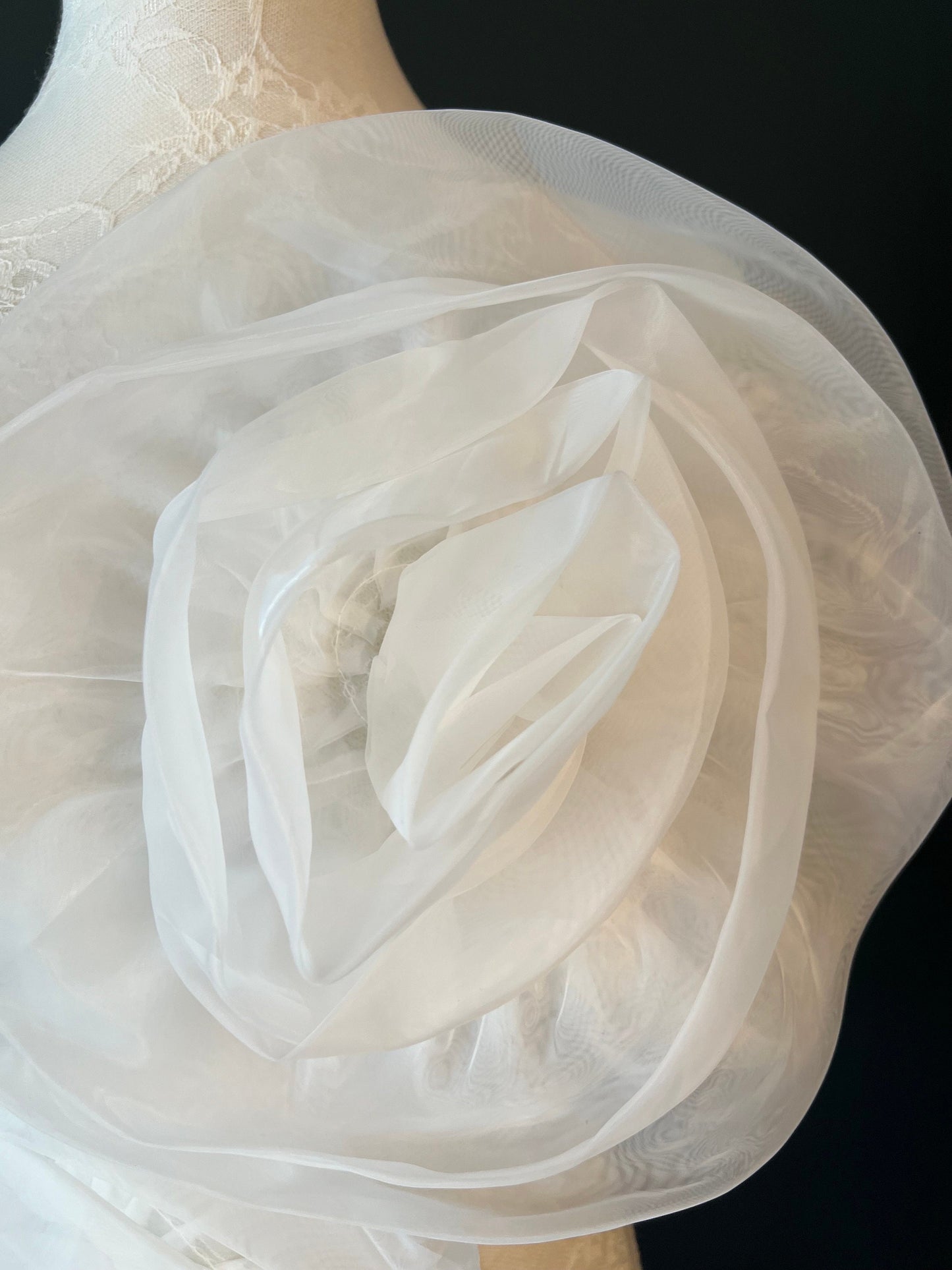 Large 3D Corsage Flower, Ivory, 12” Wide, Pin on Corsage, Bridal, Clothing, Dress, Hat, Accessory, FAN Design