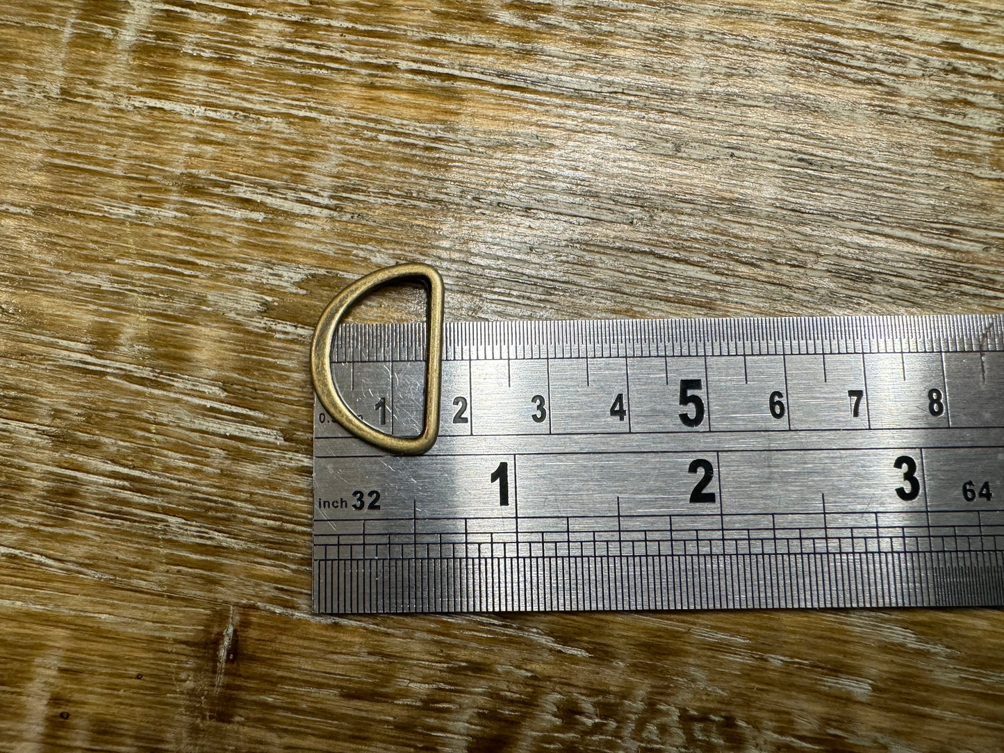 D Ring,Antique Brass Flat Metal D Rings, 1" Outer Diameter