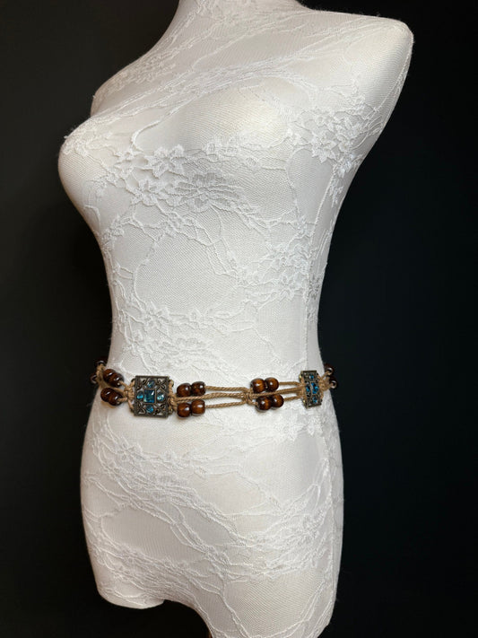 X-Long Belt, Jewel Boho Rhinestone Belt, Cord Belt, Vintage Style Belt, Diamante Belt, Fashionable Belt, Gift, Quality Belt, Swimwear Belt