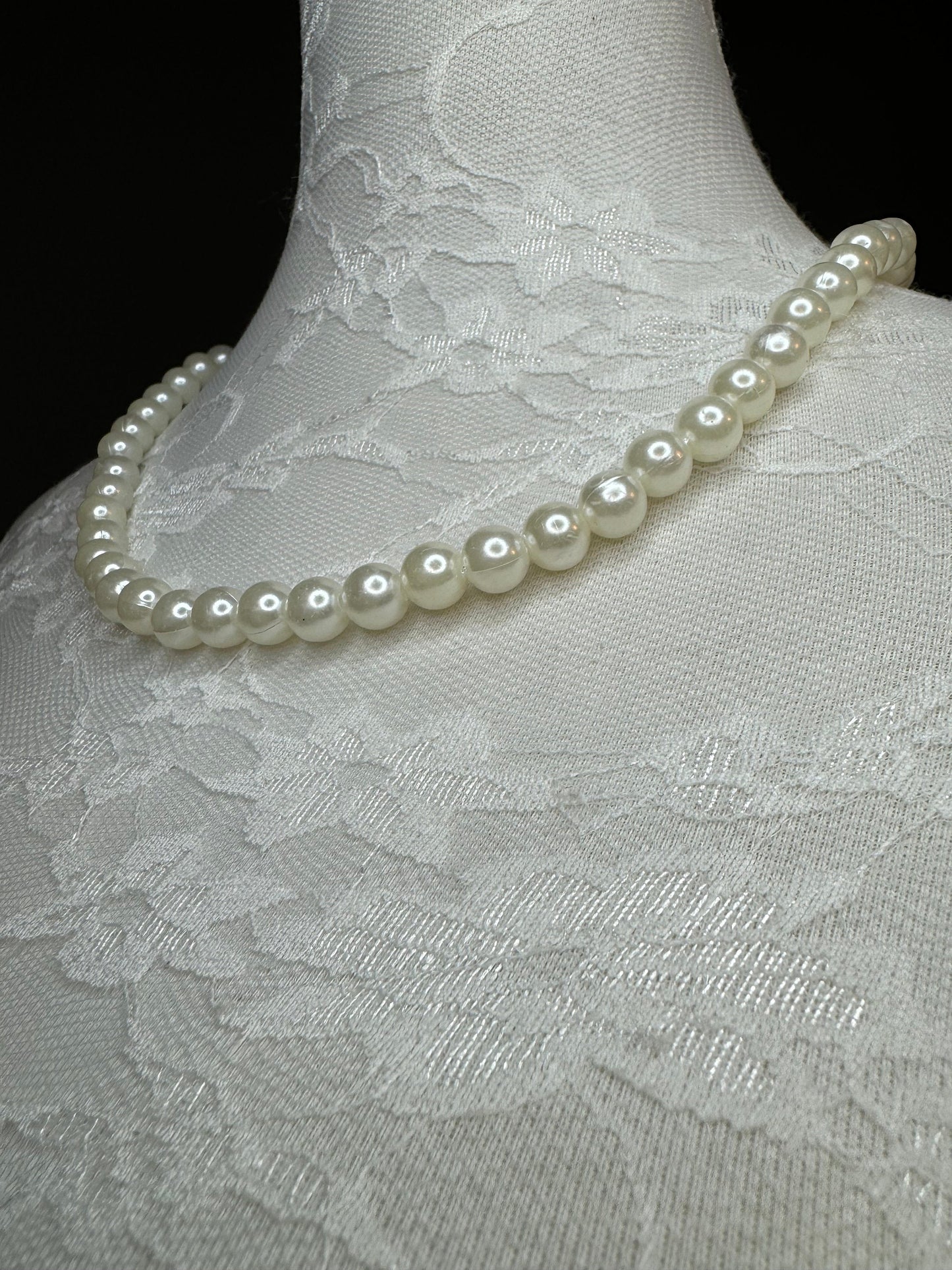 Pearl Bead Necklace, Fashionable Elegant Necklace, Cream Pearl Necklace