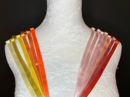 Bra Straps, Bra Strap Elastic, Sewing Bra Straps, 82 Colours, Adjustable, Sew on, Lingerie, 6mm, 10mm, Yellow, Orange