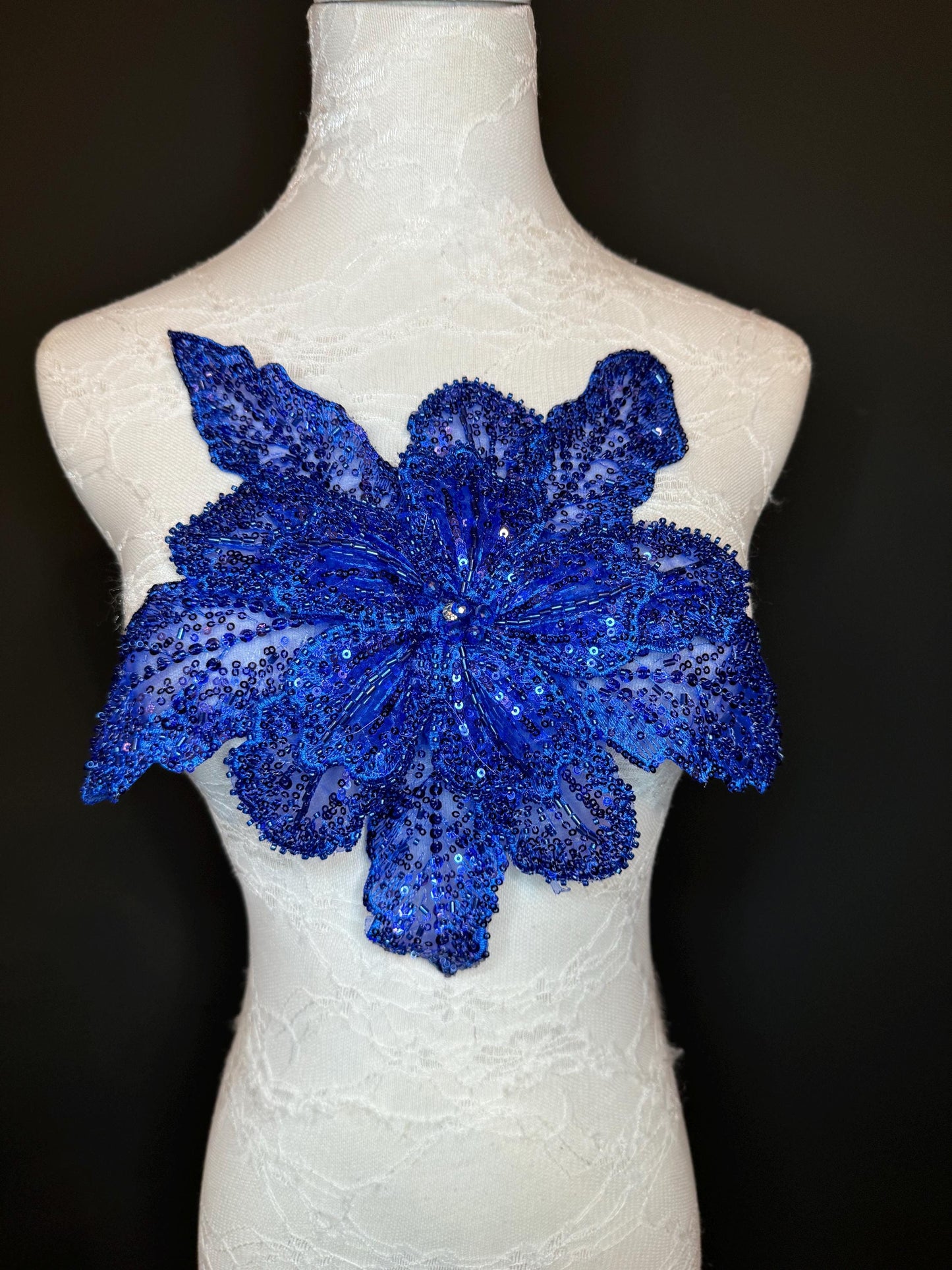 Oversized Corsage Flower, Beaded, Sequined, 19 Colours, 12” Wide, Beaded Pin on Corsage, Bridal, Clothing, Dress, FAN Design, FAN Design