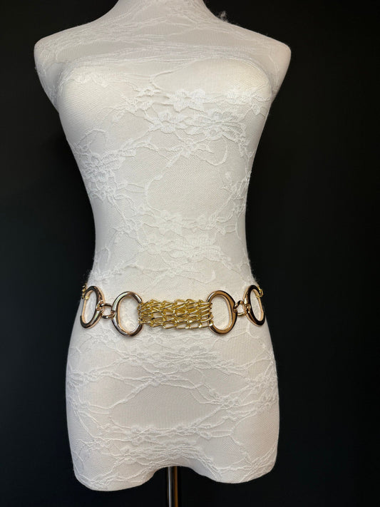 X-Long Gold Metal Buckle Chain Belt, High Quality, Swimwear, Dresses, Limited Edition, FAN Design, Dress Belt, Gift, Custom Sizes, Fashion
