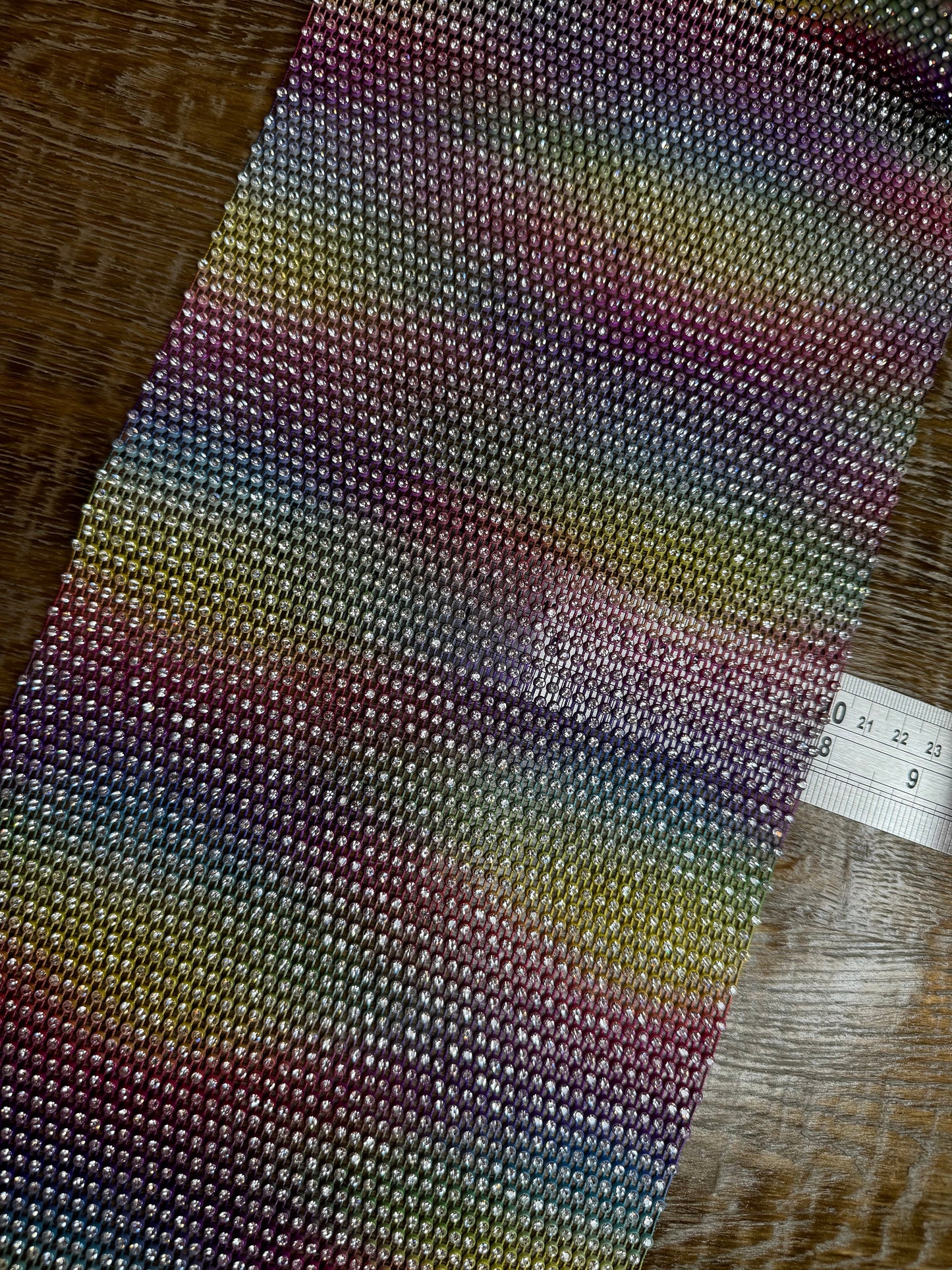 Rhinestone Mesh Trimming, 20cm Wide Rhinestine Diamanté, Bags, Clothing, Scarf, See on, Silver Diamanté, Clothing, Crafts, Handbag, Festival