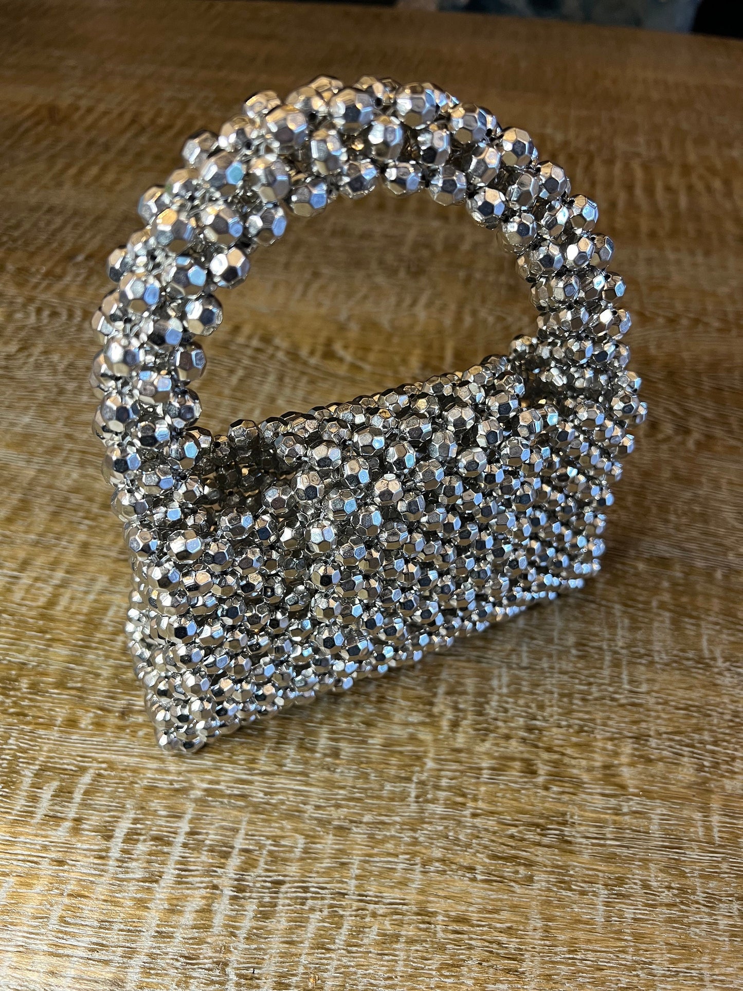 Handmade Faceted Crystal Beaded Handbag, Prom Accessory