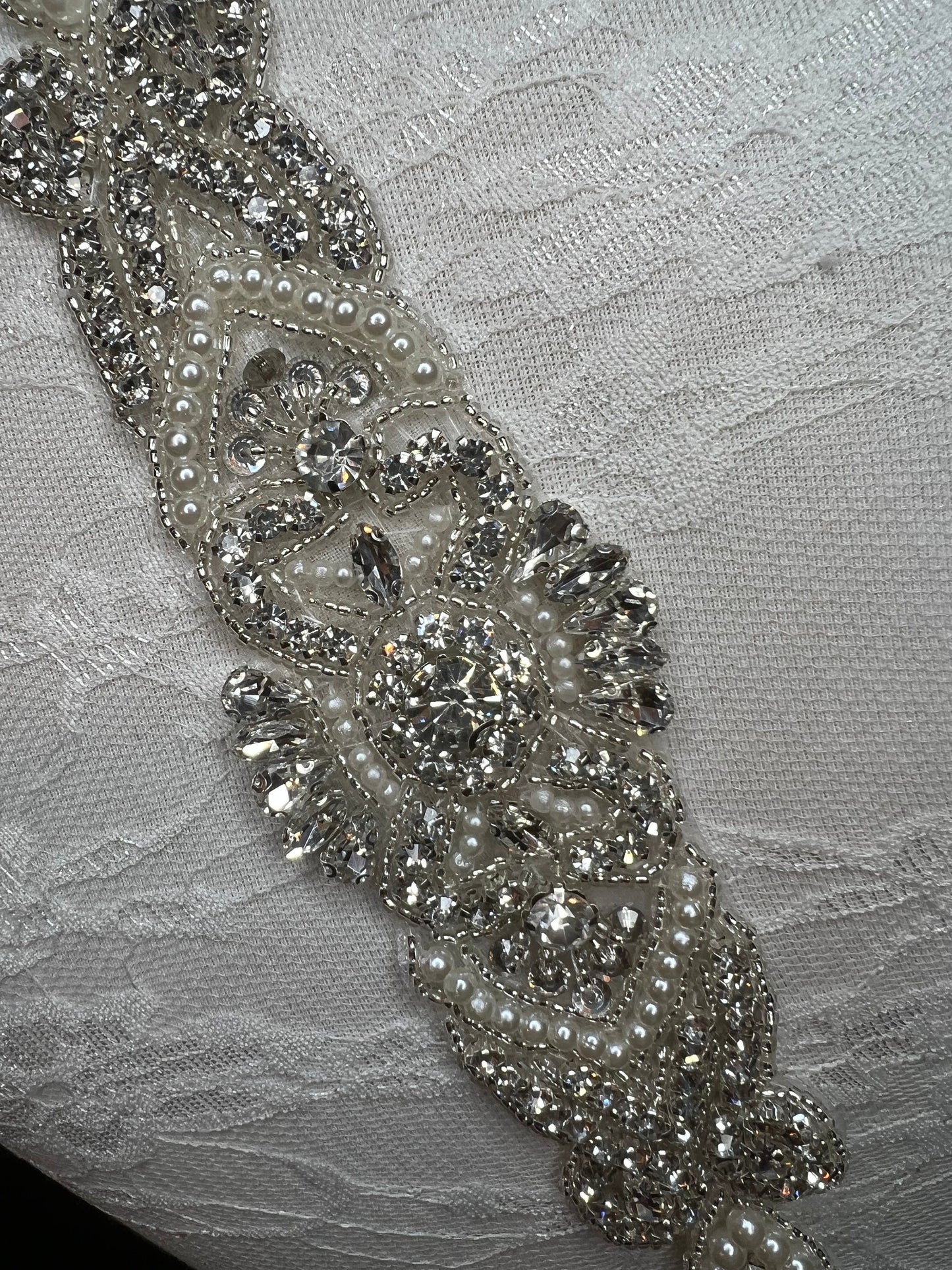 Crystal Rhinestone Applique For Belt Headband Wedding Bridal