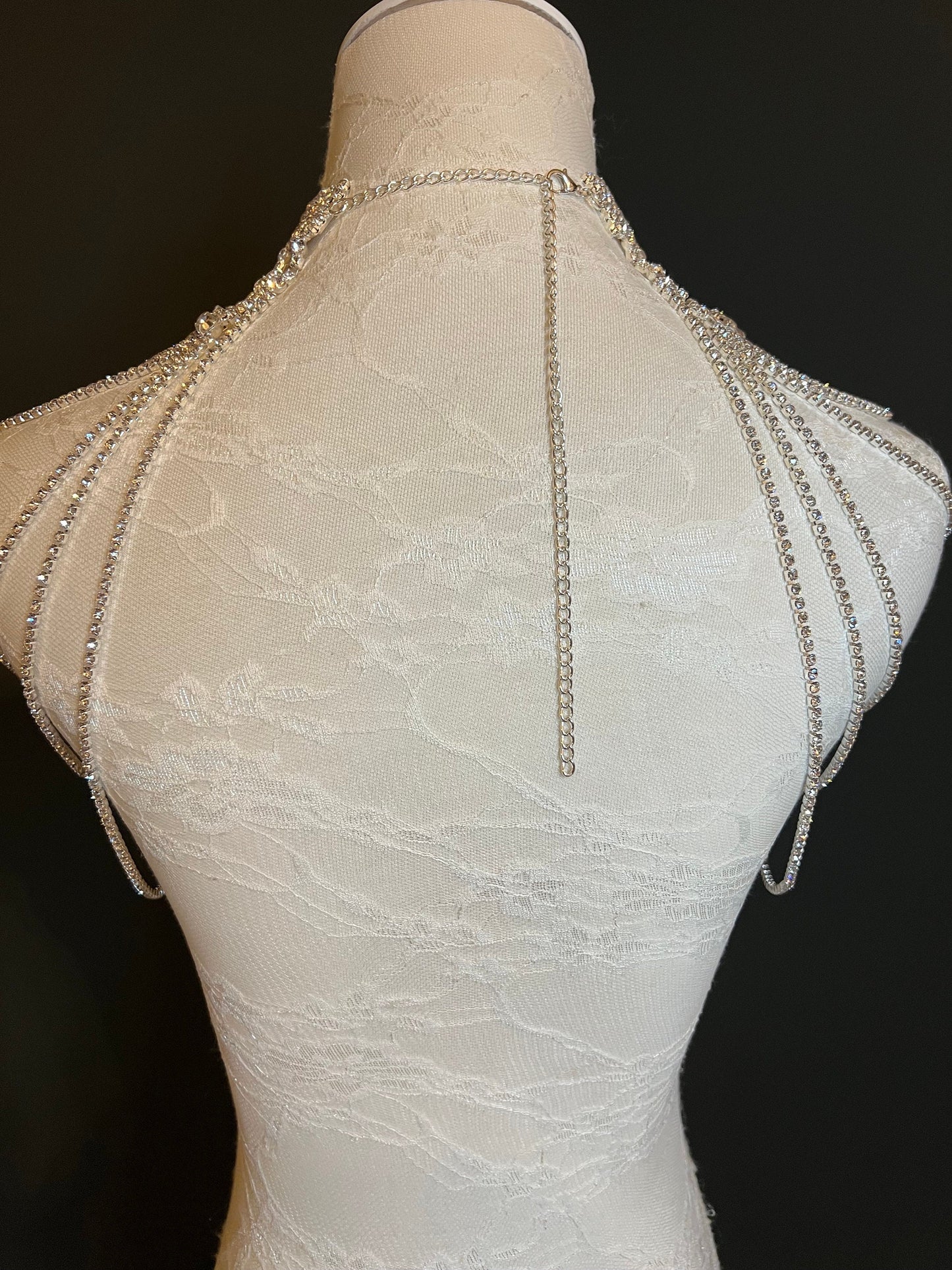 Rhinestone Body Chain, Gold, Silver, Diamanté Costume, Club Wear, Festival, Exclusive Design, Body Jewellery, FAN Design