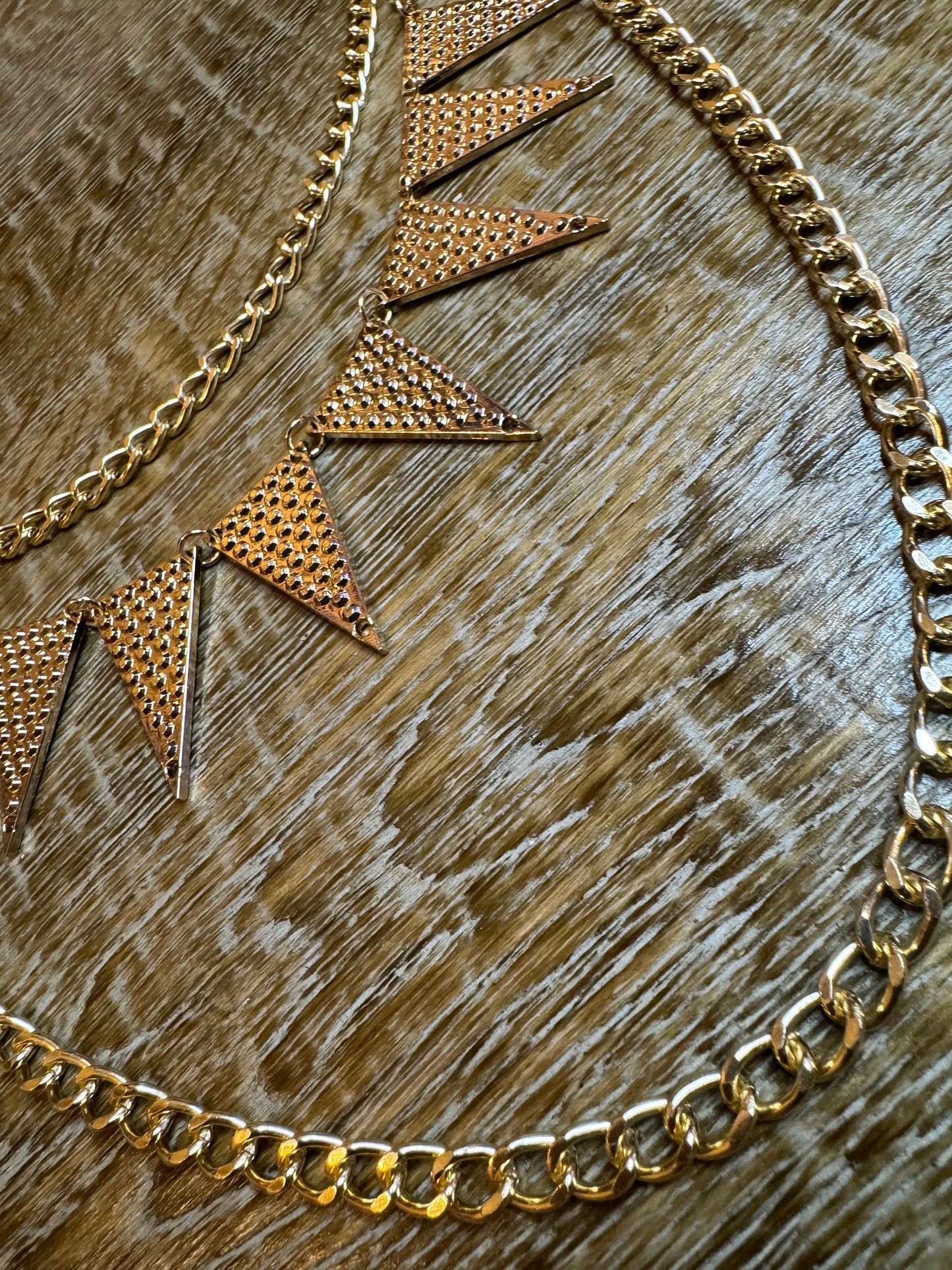 Jeans Chain, Layered Metal Chain, Punk, Rock, Fashion, Festival, Gold, Jean Chain, Bag Chain, Gift, Triangle Jean Chain