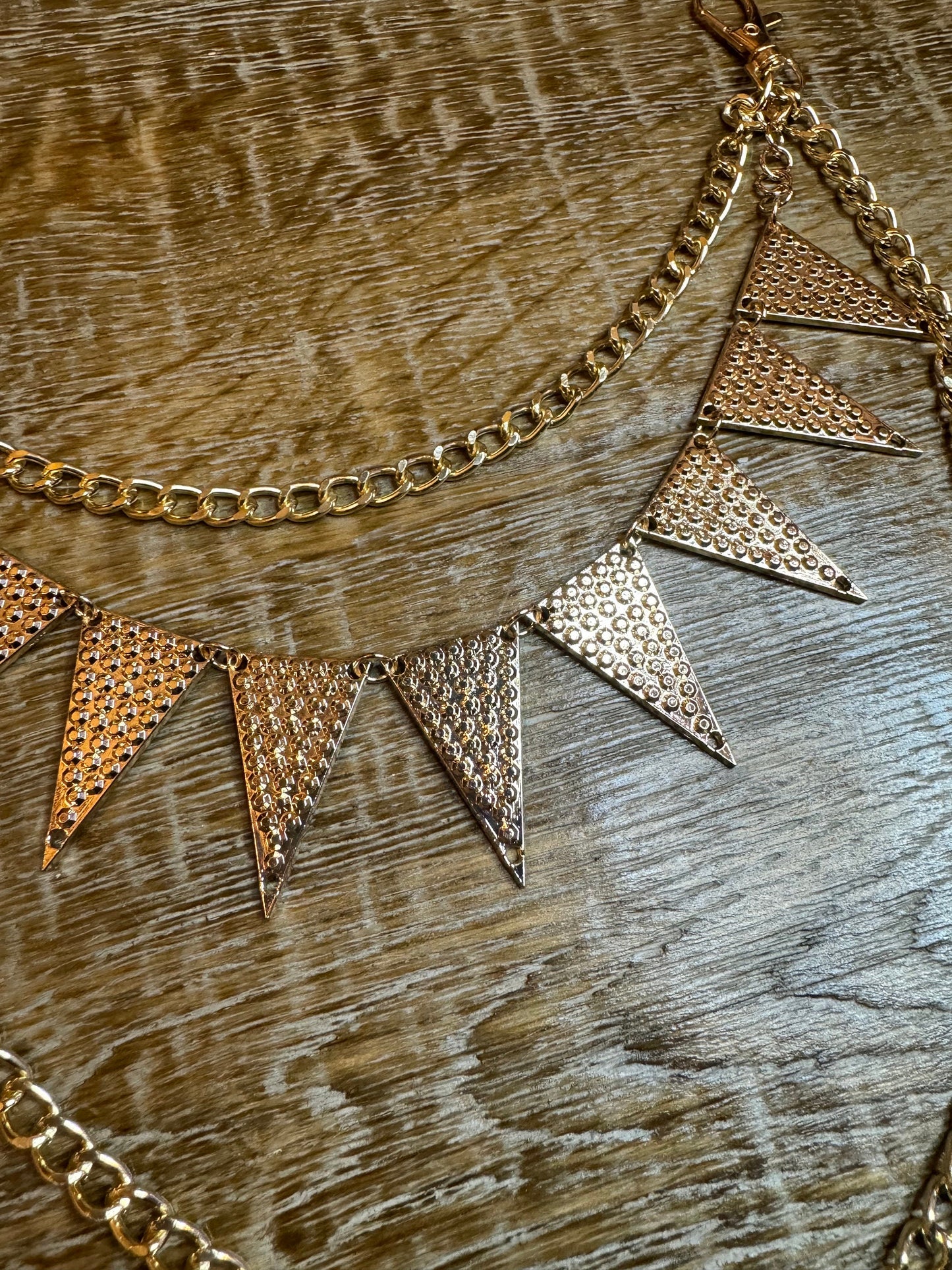 Jeans Chain, Layered Metal Chain, Punk, Rock, Fashion, Festival, Gold, Jean Chain, Bag Chain, Gift, Triangle Jean Chain