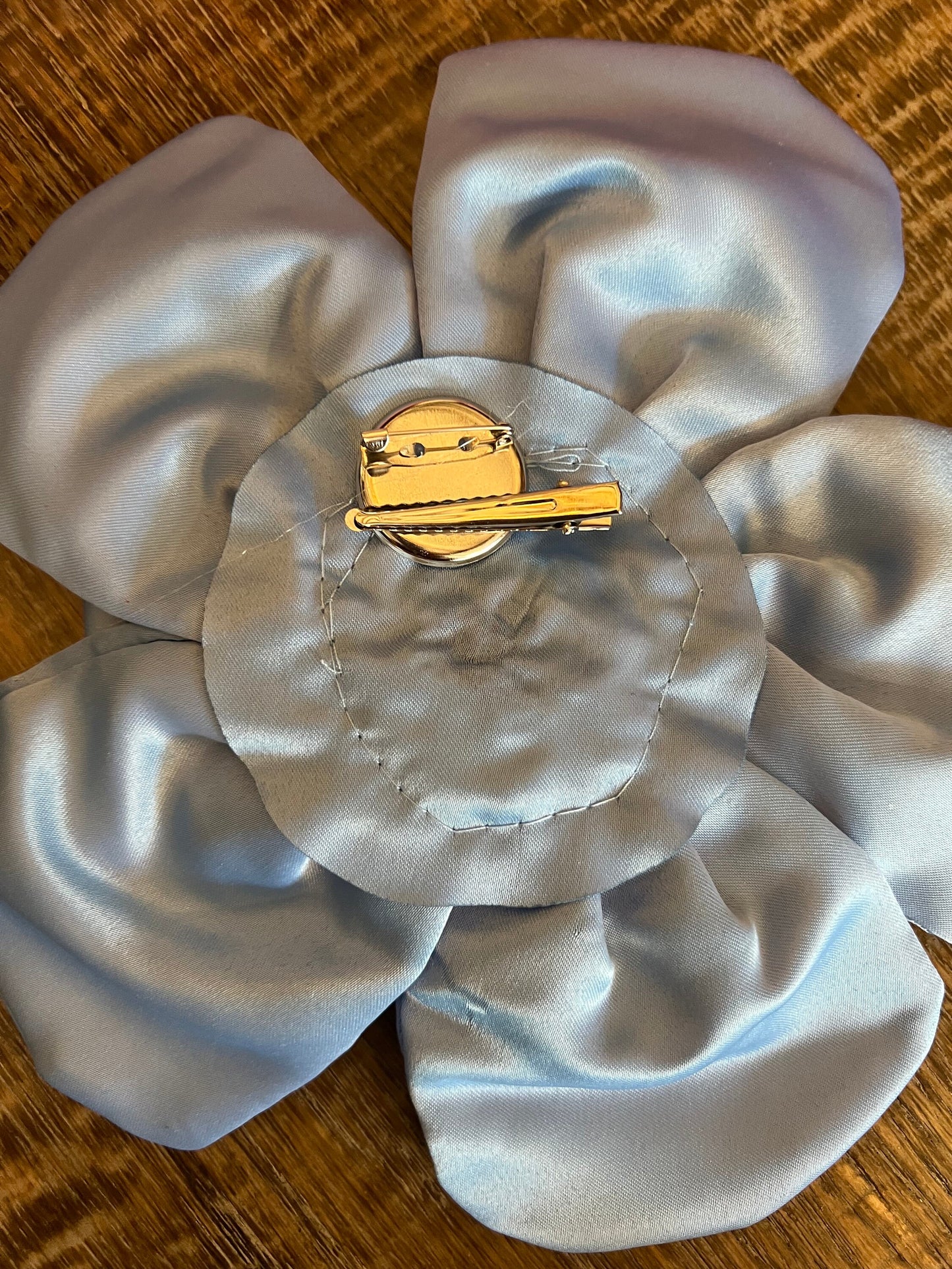 Large 3D Corsage Flower, Blue, 9” Wide, 27cm, Pin on Corsage, Bridal, Clothing, Dress, Hat, Accessory, FAN Design