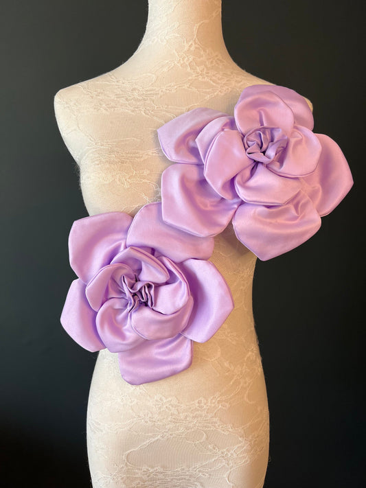 Large 3D Corsage Flower, Lilac, 9” Wide, 27cm, Pin on Corsage, Bridal, Clothing, Dress, Hat, Accessory, FAN Design