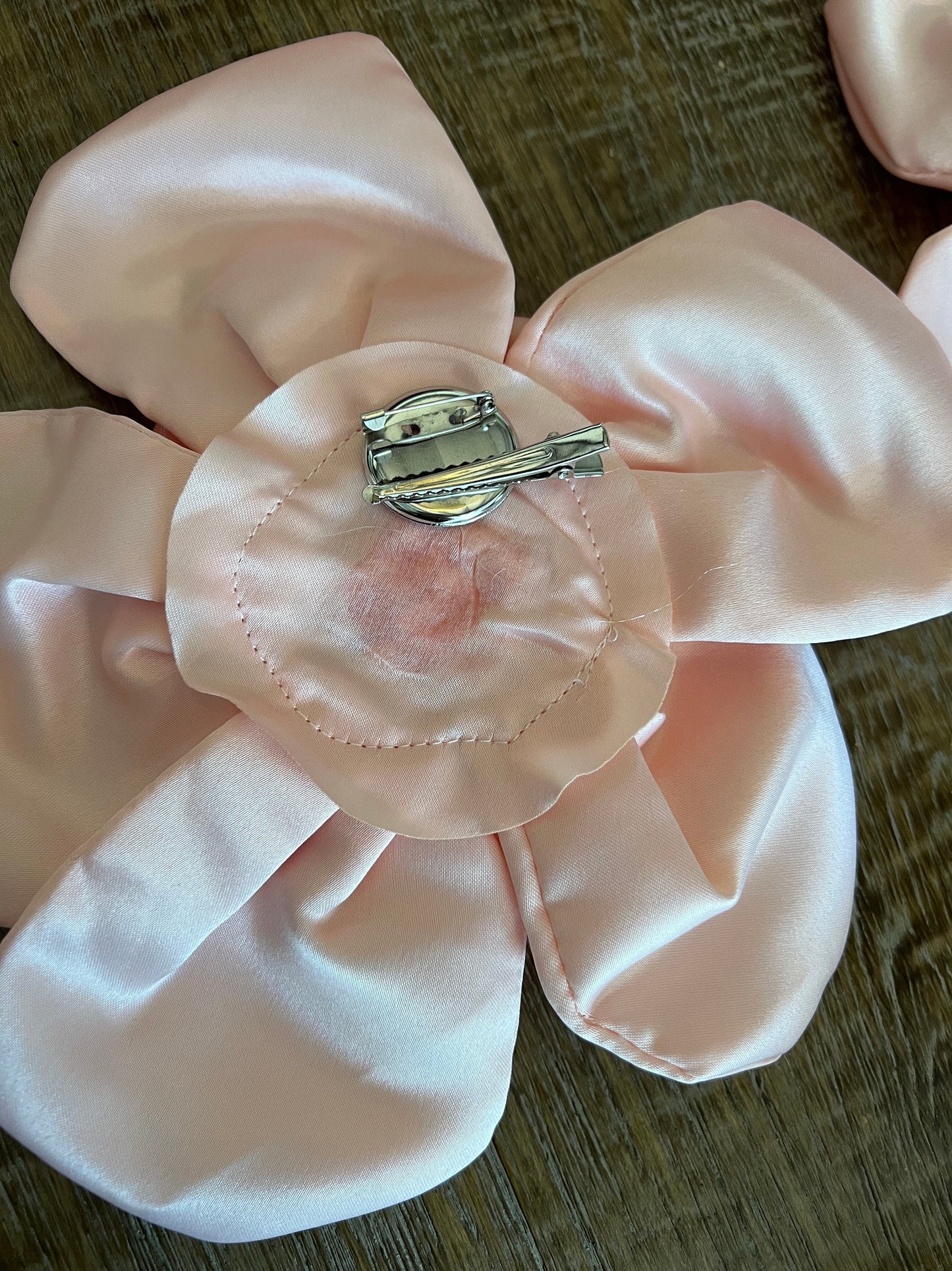 Large 3D Corsage Flower, Peach, 9” Wide, 27cm, Pin on Corsage, Bridal, Clothing, Dress, Hat, Accessory, FAN Design
