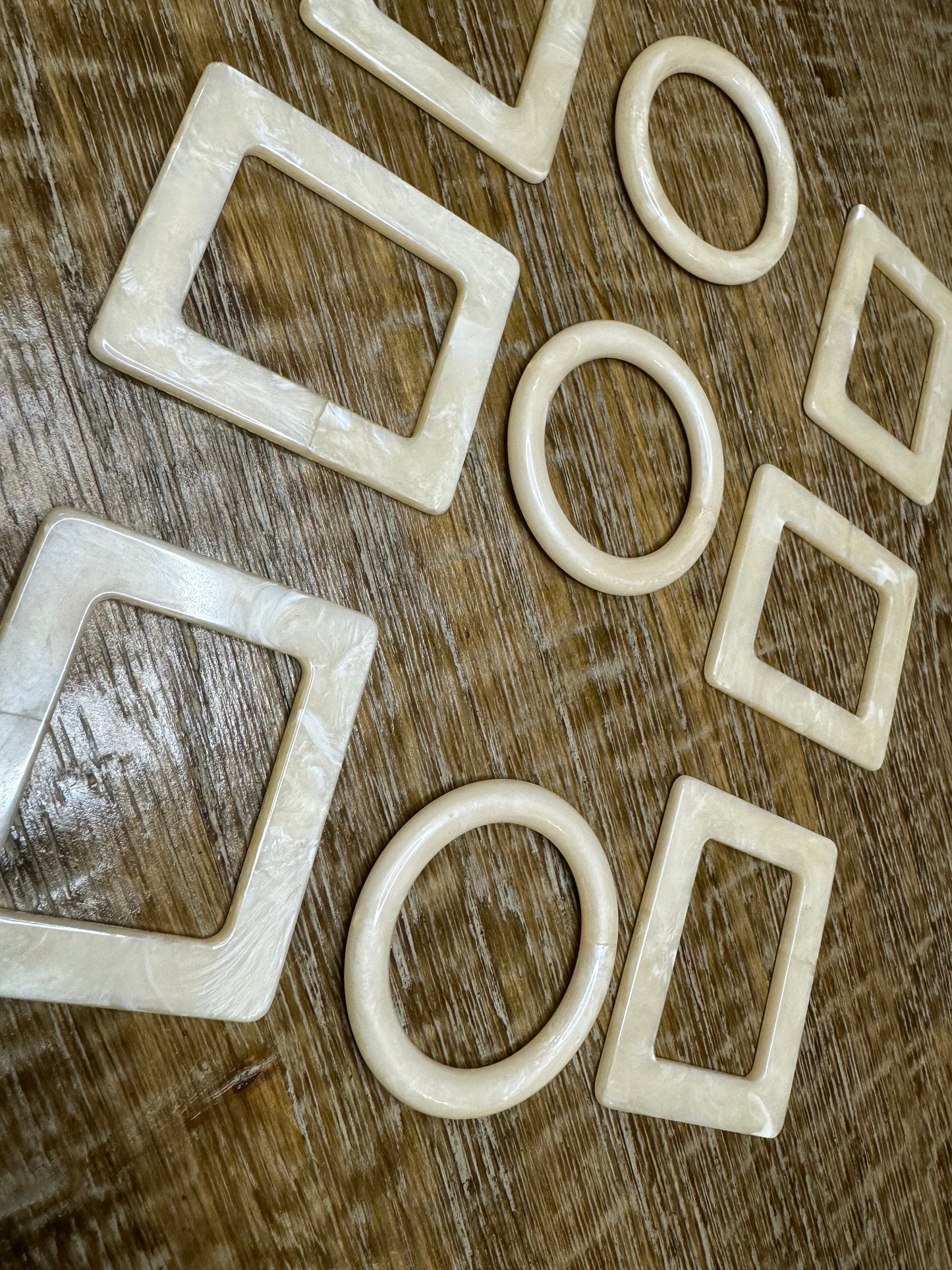 Marble Effect Cream Colour Rings, Ring Buckle, Rich Cream Colour Rings, Rings, Swimwear, Clothing, Belt, Bags, Crafts