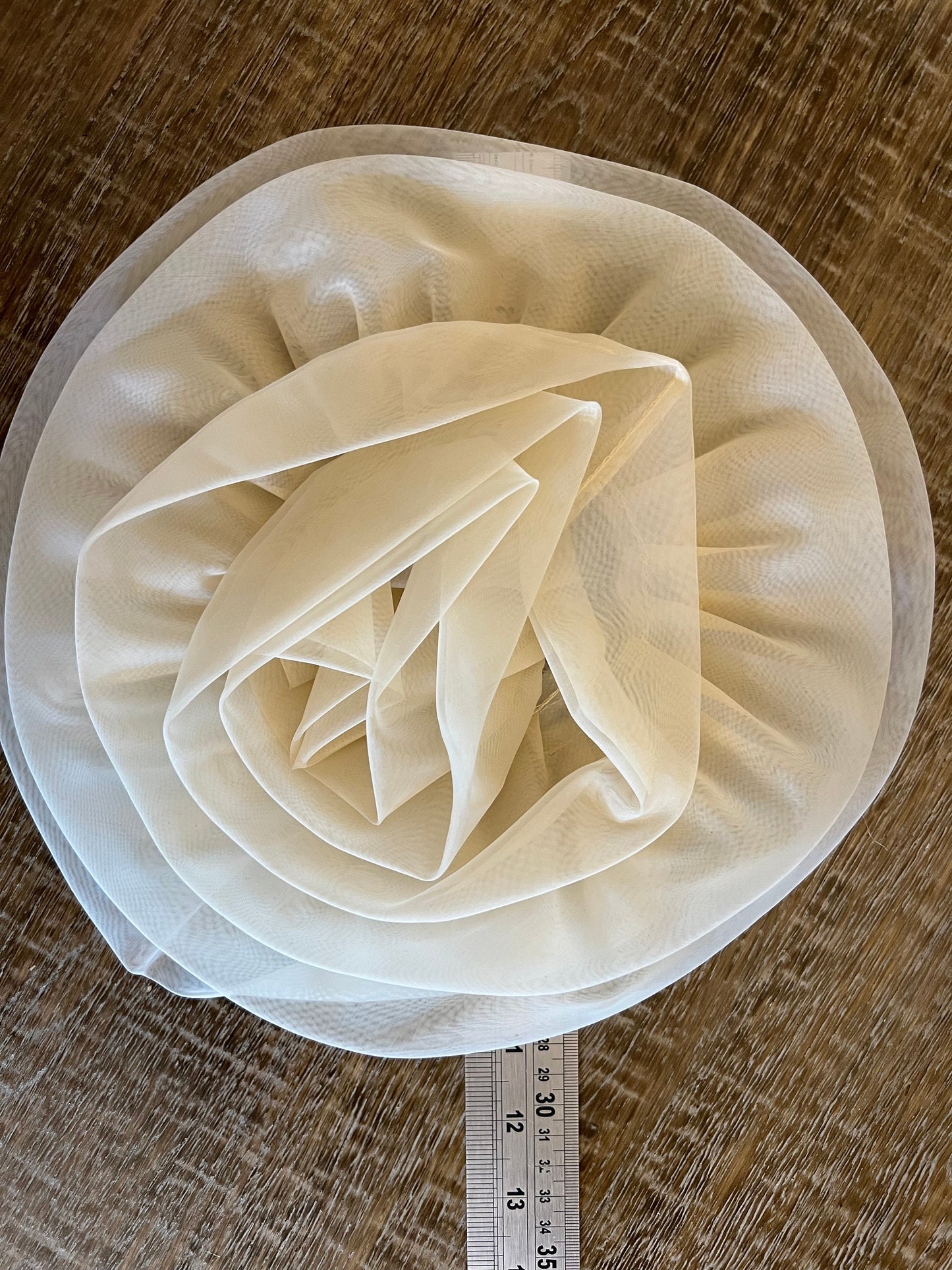 Large 3D Corsage Flower, Beige, 11” Wide, Pin on Corsage, Bridal, Clothing, Dress, Hat, Accessory, FAN Design