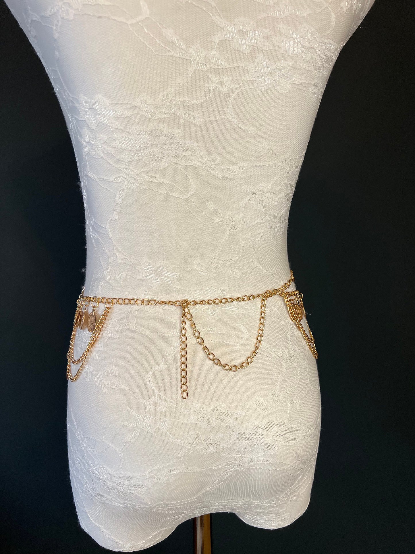 Belly Chain, Gold Silver, Coin detail 18-40 inch, Festvial, Dance, Belly Chain Belt, Dance, Custume, Handmade