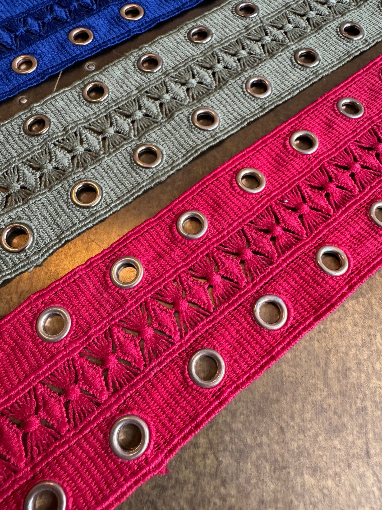 Double Eyelet Tape, Ivory, Black, Navy, Khaki, Red, Gold Eyelets, Tape with Eyelets, Tape, Dresses, Tops, 5.5cm Wide Tape,Sewing Eyelet Tape