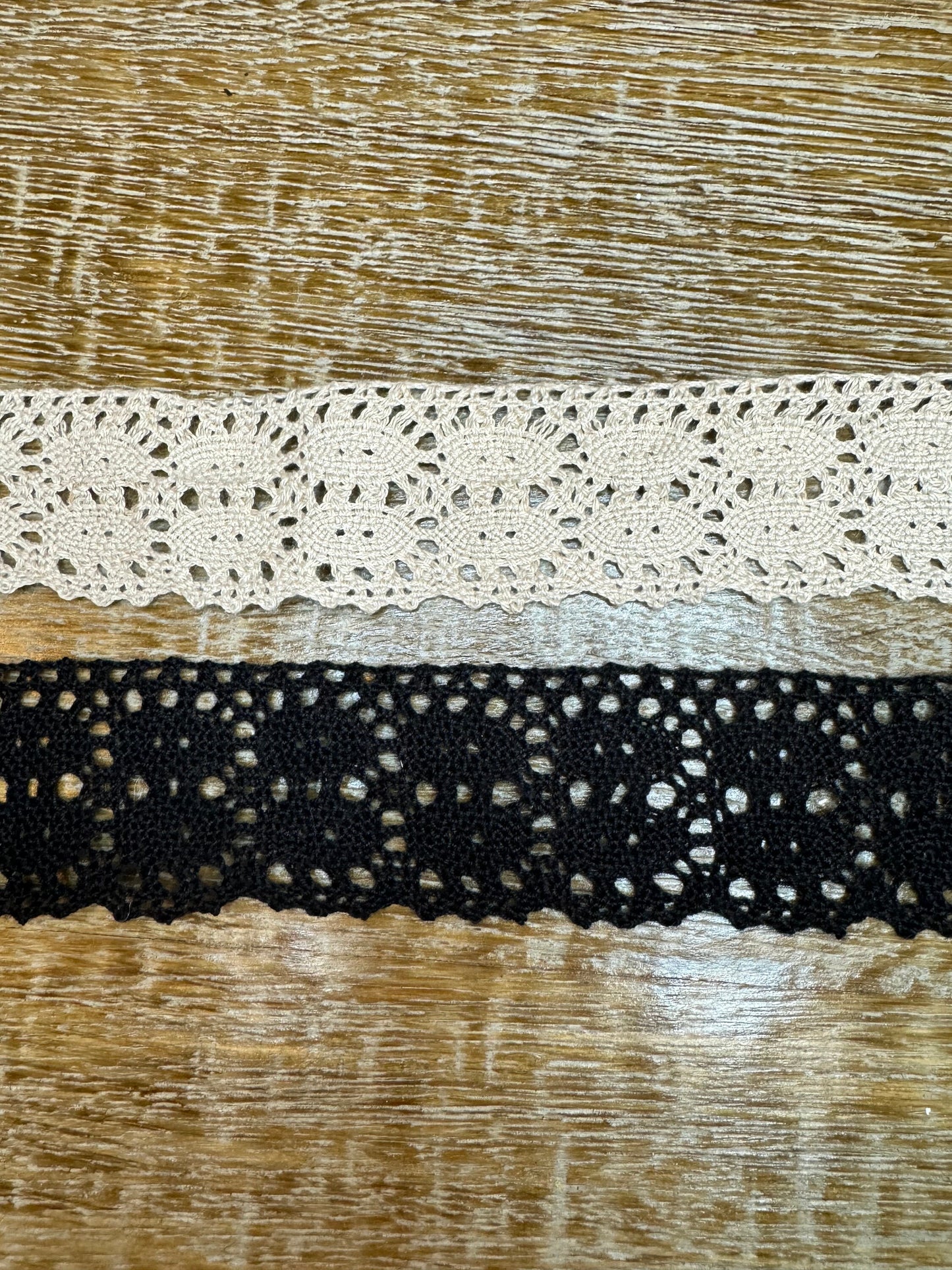 1.5” Wide Vintage Style Cotton Lace Trim, Black, Beige, Lace, 4cm Wide, Crafts, Furnishings, Clothing, Bags, Cards