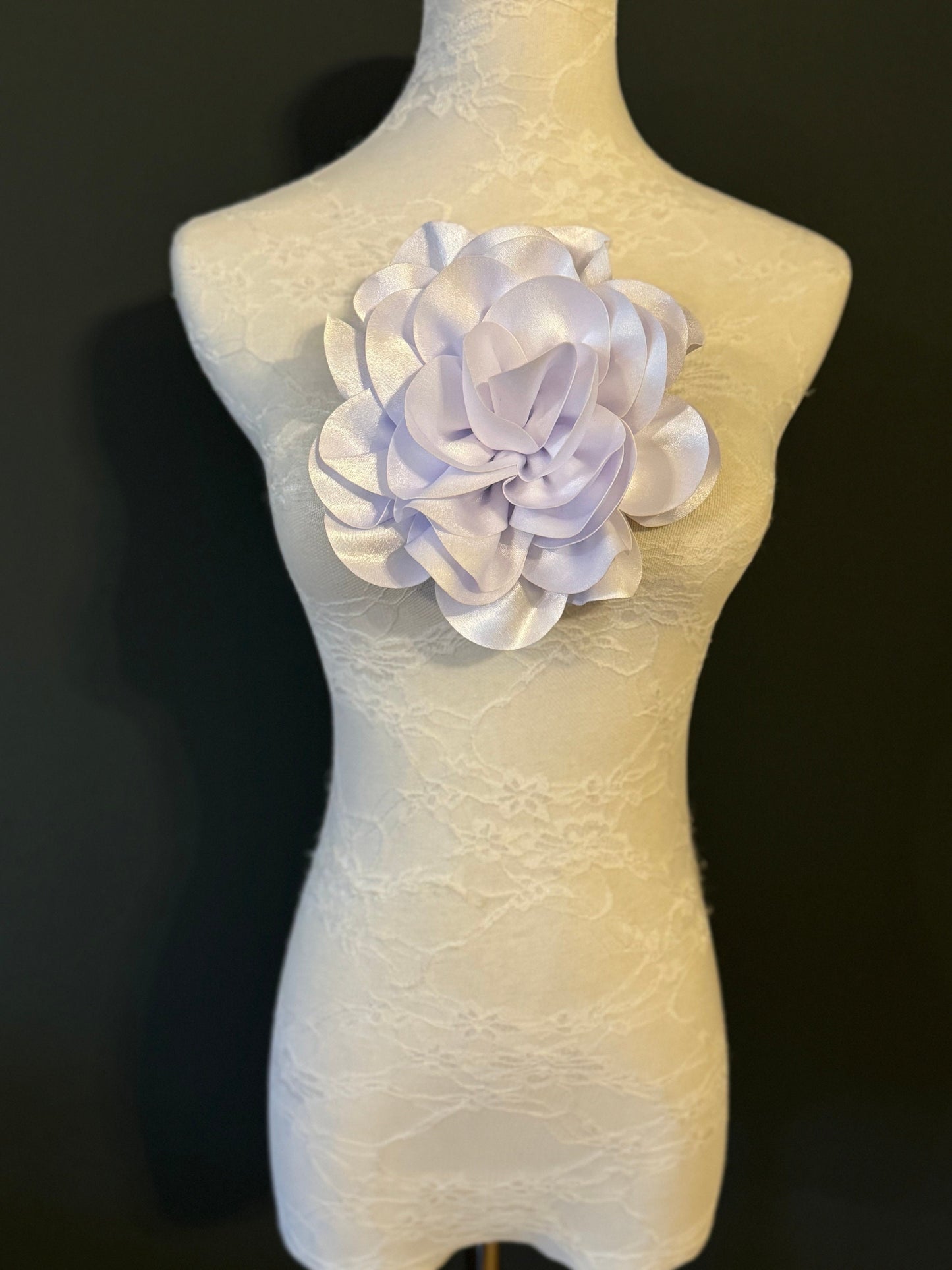 Large Corsage Flower, Black, Ivory, Wine, White, Blue, 7”, 18cm Wide, Large Pin on Corsage, Bridal, Clothing, Accessory, Fashion, FAN Design