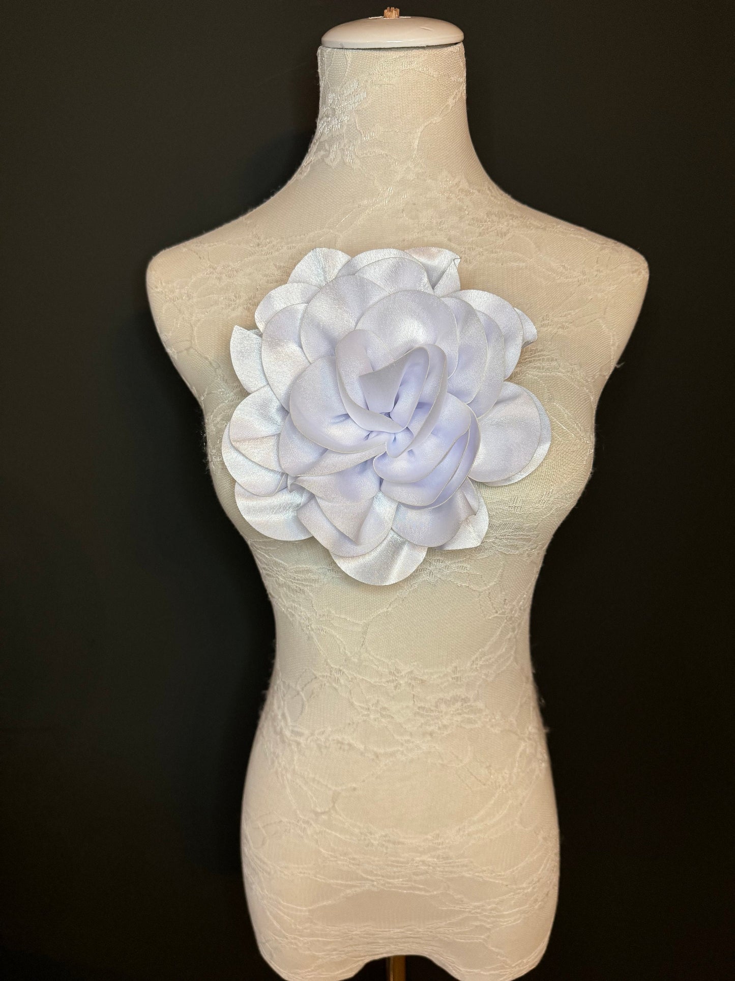 Large Corsage Flower, Black, Ivory, Wine, White, Blue, 7”, 18cm Wide, Large Pin on Corsage, Bridal, Clothing, Accessory, Fashion, FAN Design