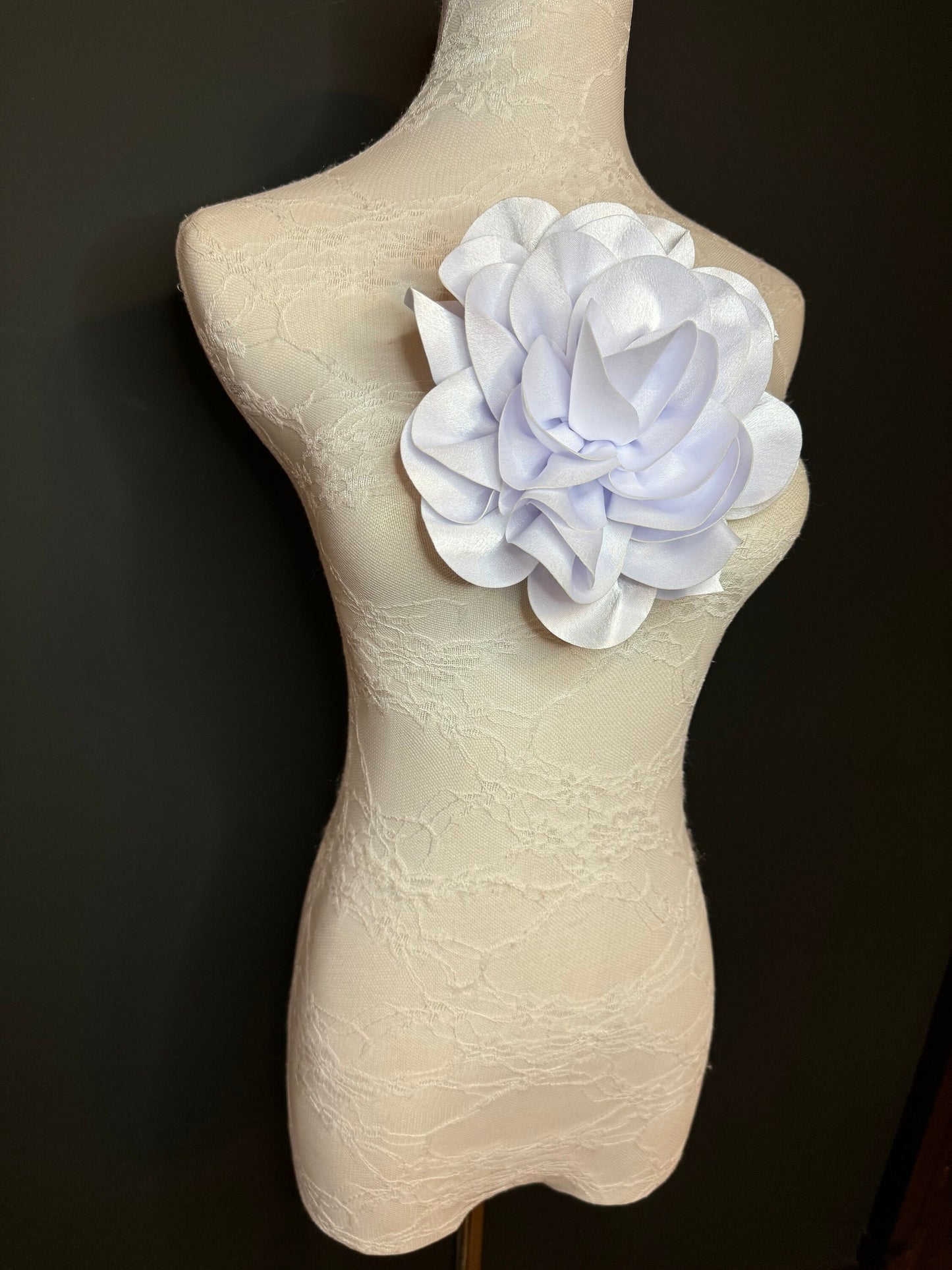 Large Corsage Flower, Black, Ivory, Wine, White, Blue, 7”, 18cm Wide, Large Pin on Corsage, Bridal, Clothing, Accessory, Fashion, FAN Design