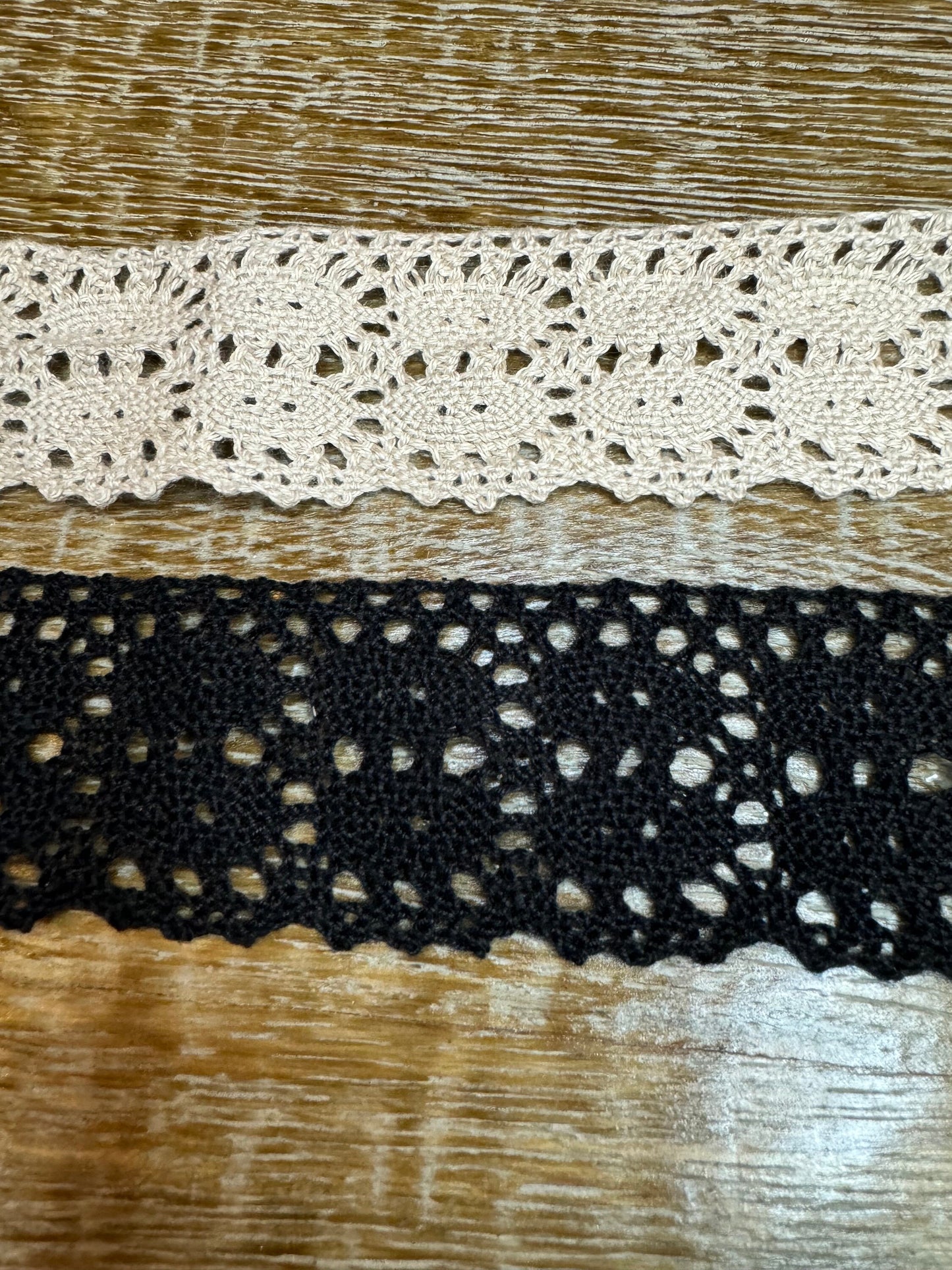1.5” Wide Vintage Style Cotton Lace Trim, Black, Beige, Lace, 4cm Wide, Crafts, Furnishings, Clothing, Bags, Cards