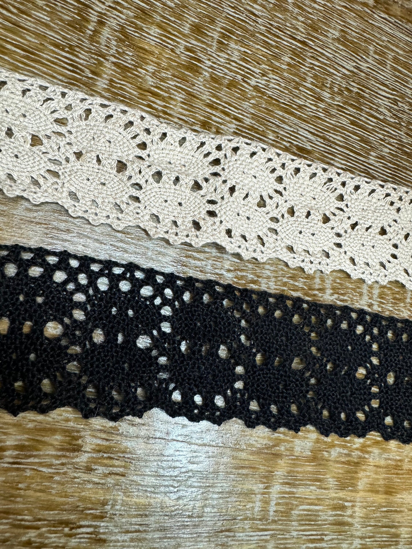 1.5” Wide Vintage Style Cotton Lace Trim, Black, Beige, Lace, 4cm Wide, Crafts, Furnishings, Clothing, Bags, Cards
