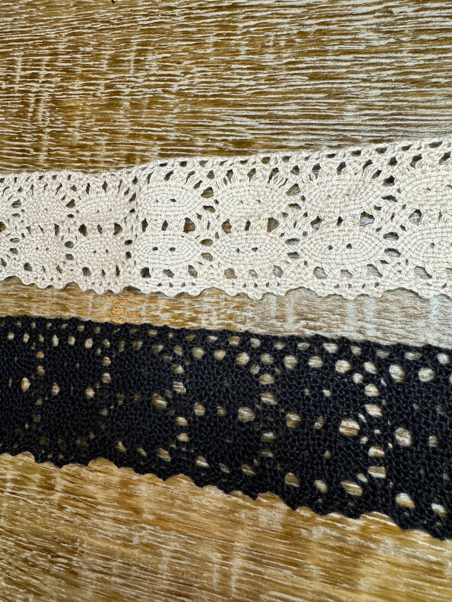 1.5” Wide Vintage Style Cotton Lace Trim, Black, Beige, Lace, 4cm Wide, Crafts, Furnishings, Clothing, Bags, Cards