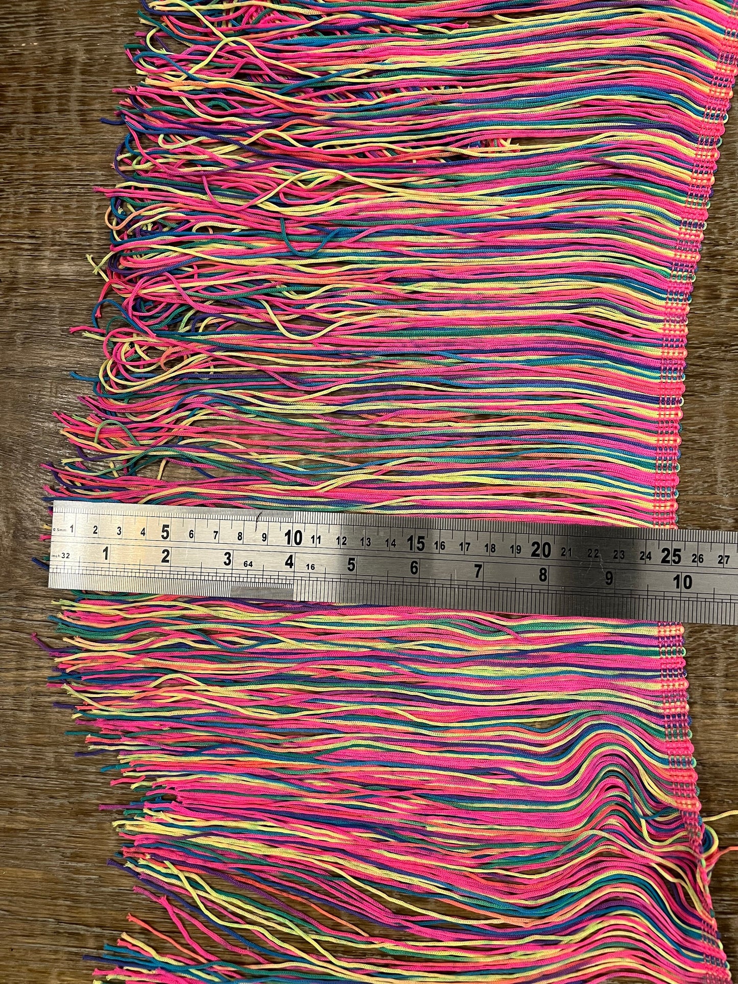 10" Fringe Multicolour, Rainbow Fringe, Dance, Costumes, Fashion, Party, Dress Fringe, 25cm, 10 inch
