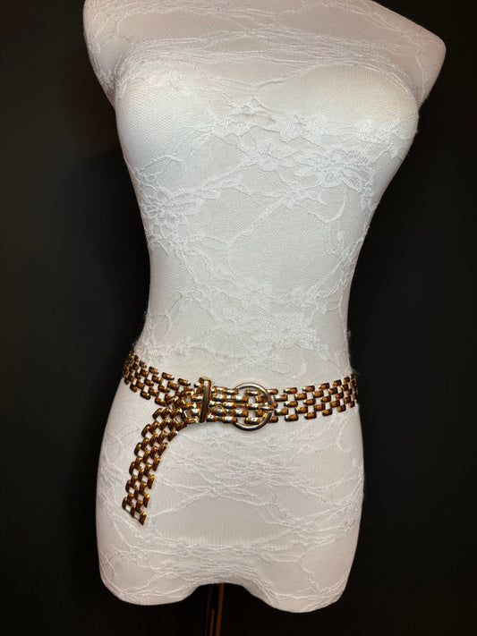 X-long Belt, Gold Buckle Chain Belt, Fashion Belt, Swimwear, Accessory, Gold, Size 18”-60”, Festival, Gift, Dress, FAN Design