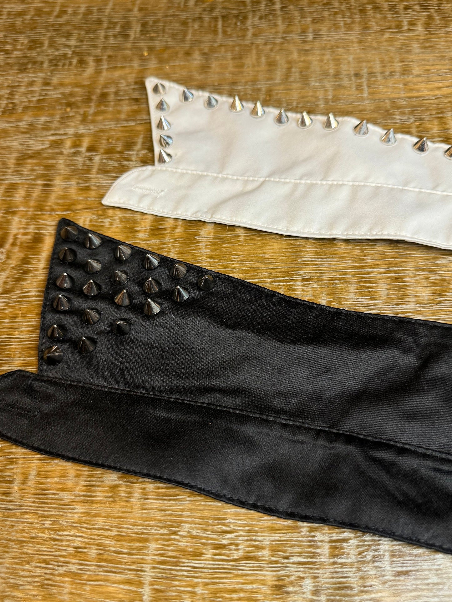 Stud Collar, Shirt Collar, Studded Shirt Collar, Handmade, Black, Ivory, High Quality, Couture, Clothing