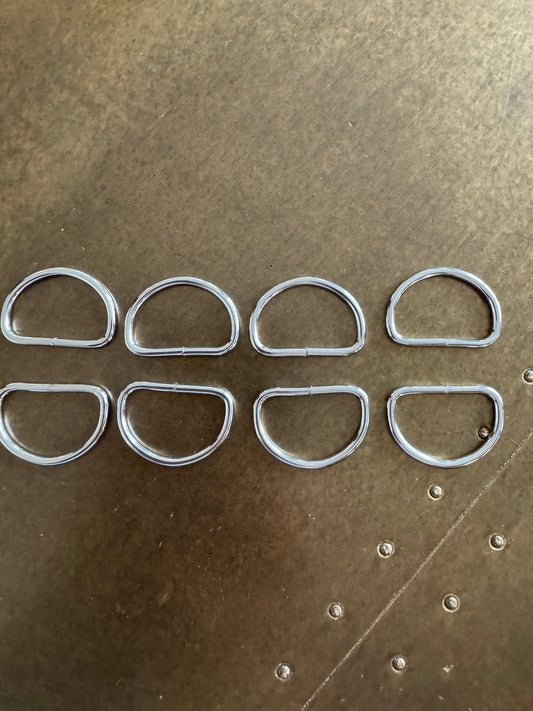 1” D Rings, Metal Over Sized D Rings, 1”, 2.5cm Shiny Silver, Metal D rings, Bags, Chains, Clothing, Belts