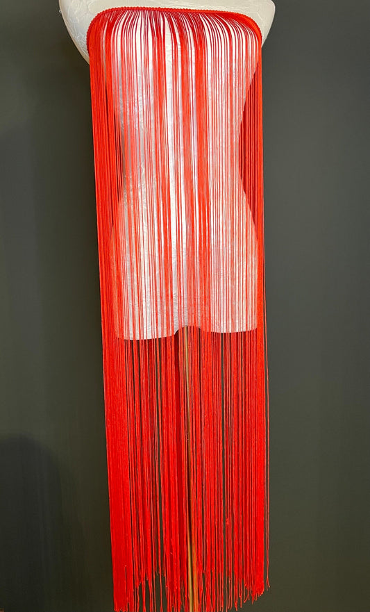 Red 40" 100cm Wide Dense Fringe Trim, Sewing Embellishment, 27 Colours