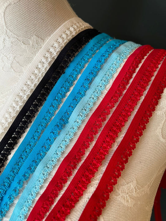 12mm Wide Picot Edge Elastic, Scallop Edging, Knicker Elastic, Lingerie Elastic, Edging Elastic, Picot Trim, Underwear, Clothing