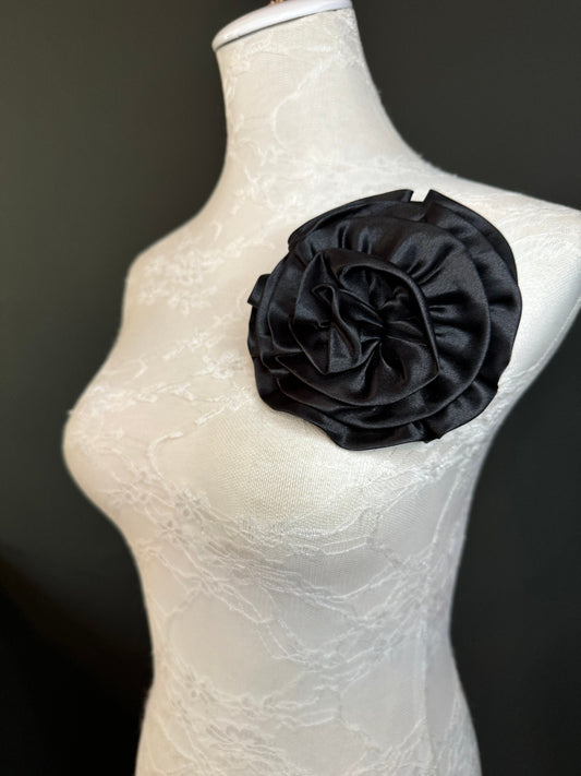 Large Corsage Flower, Black, Navy, Wine, Red, Orange, 5.5” 13cm Wide, Large Pin on Corsage, Bridal, Clothing, Accessory, Fashion, FAN Design