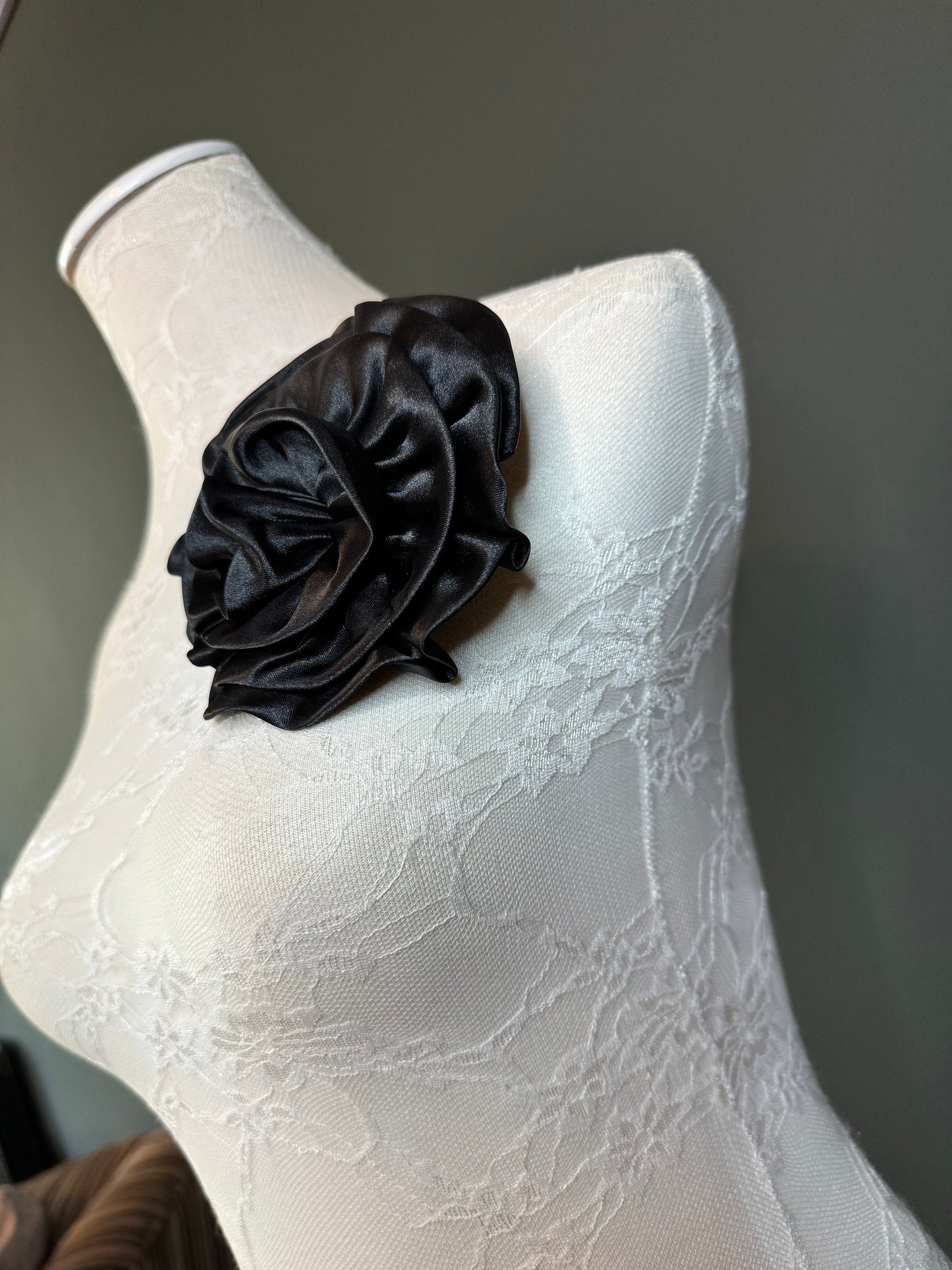 Large Corsage Flower, Black, Navy, Wine, Red, Orange, 5.5” 13cm Wide, Large Pin on Corsage, Bridal, Clothing, Accessory, Fashion, FAN Design