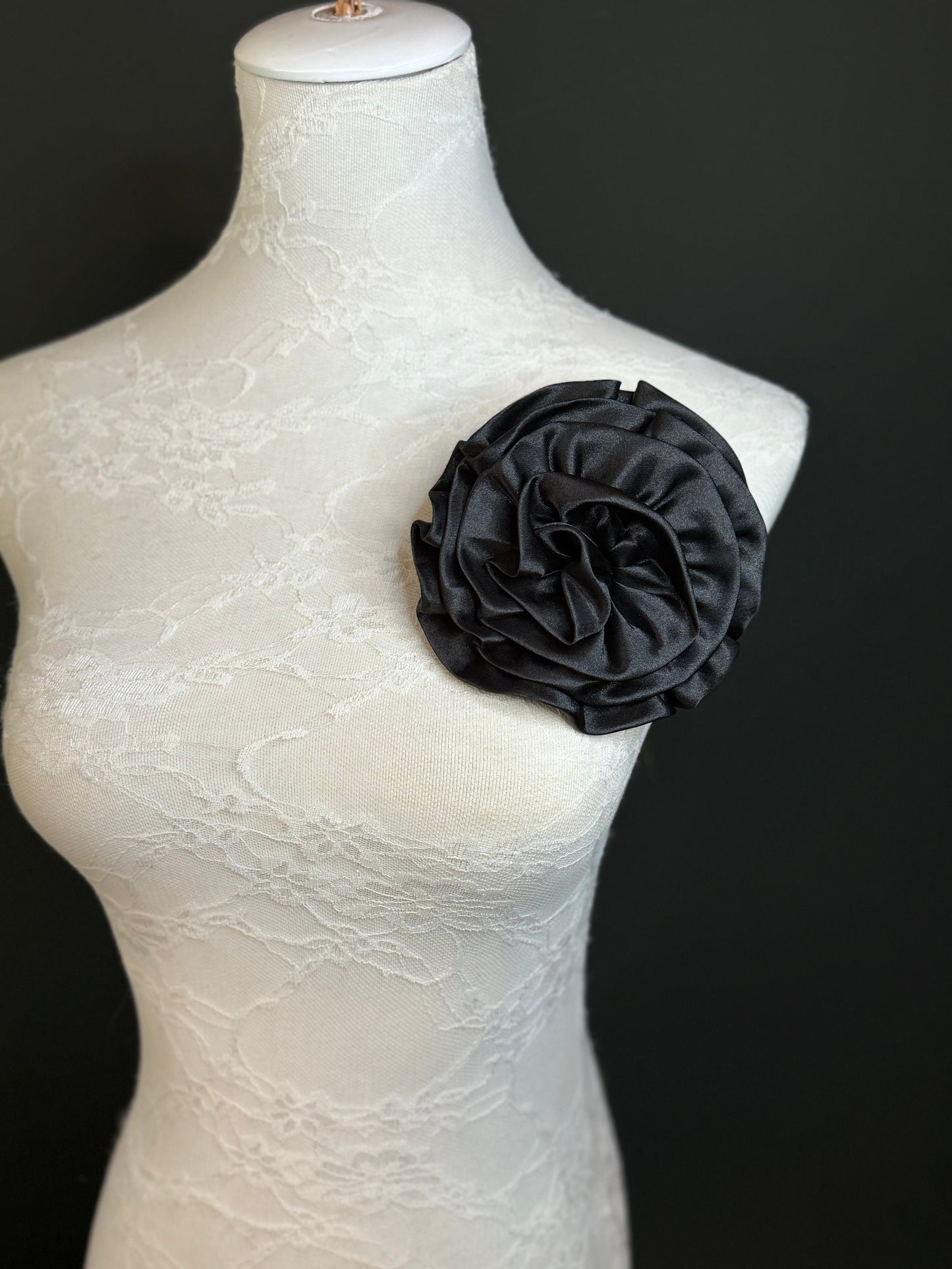 Large Corsage Flower, Black, Navy, Wine, Red, Orange, 5.5” 13cm Wide, Large Pin on Corsage, Bridal, Clothing, Accessory, Fashion, FAN Design