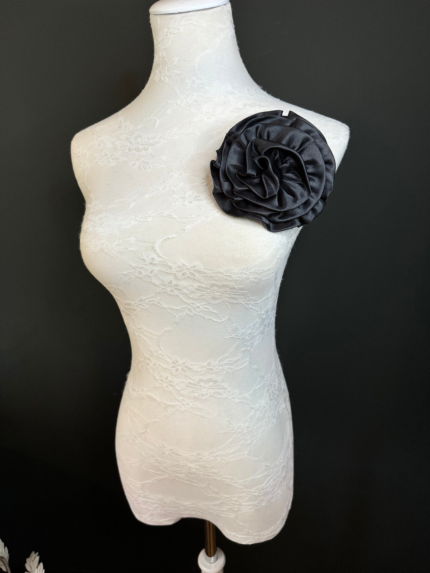 Large Corsage Flower, Black, Navy, Wine, Red, Orange, 5.5” 13cm Wide, Large Pin on Corsage, Bridal, Clothing, Accessory, Fashion, FAN Design