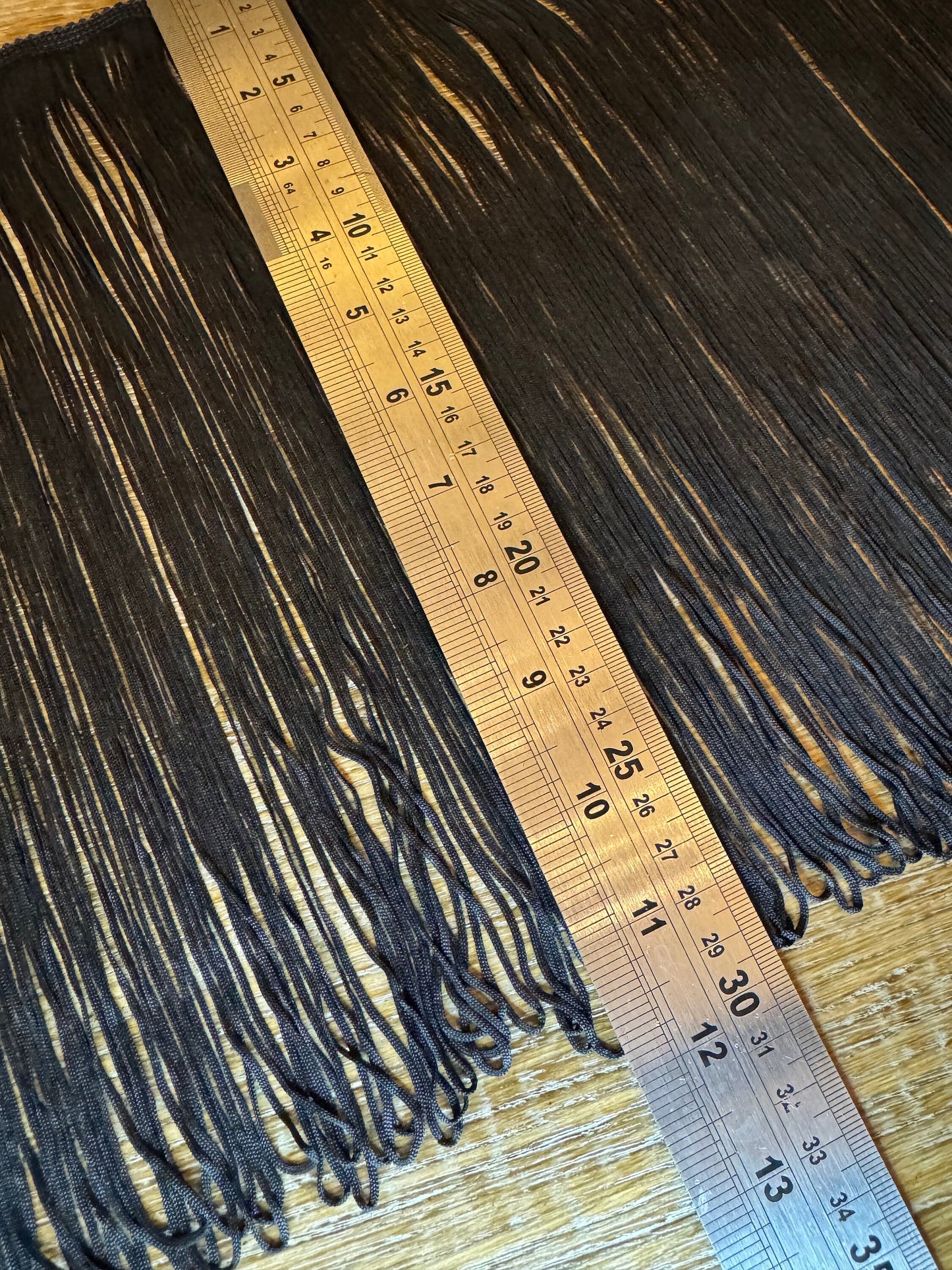 12” wide STRETCH fringe, elegant fringe, black, quality fringe trimming, Rayon Quality fringe, UK made Very High Quality, Furnishing, Dance
